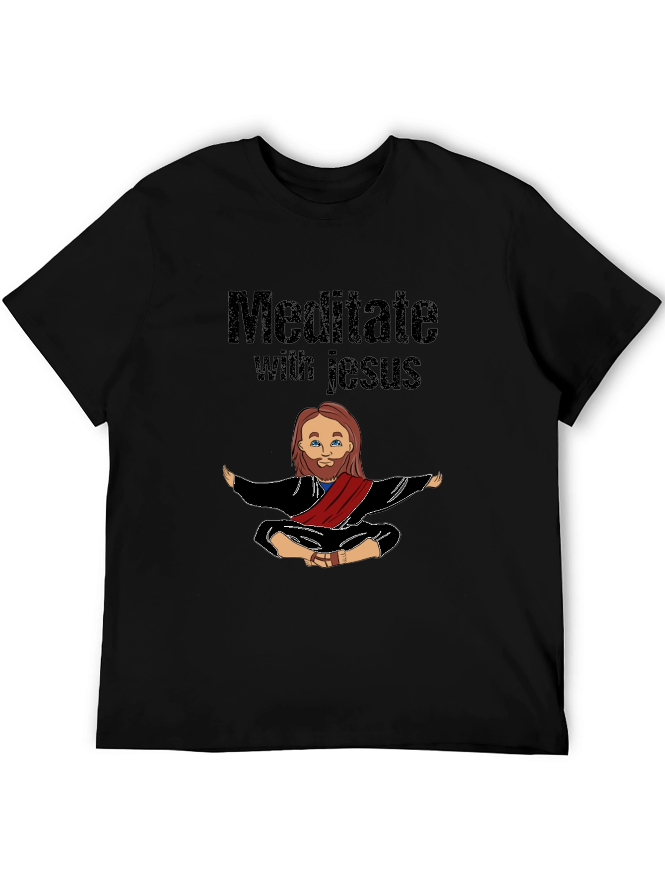 Meditate with Jesus T-Shirt - Black Graphic Tee