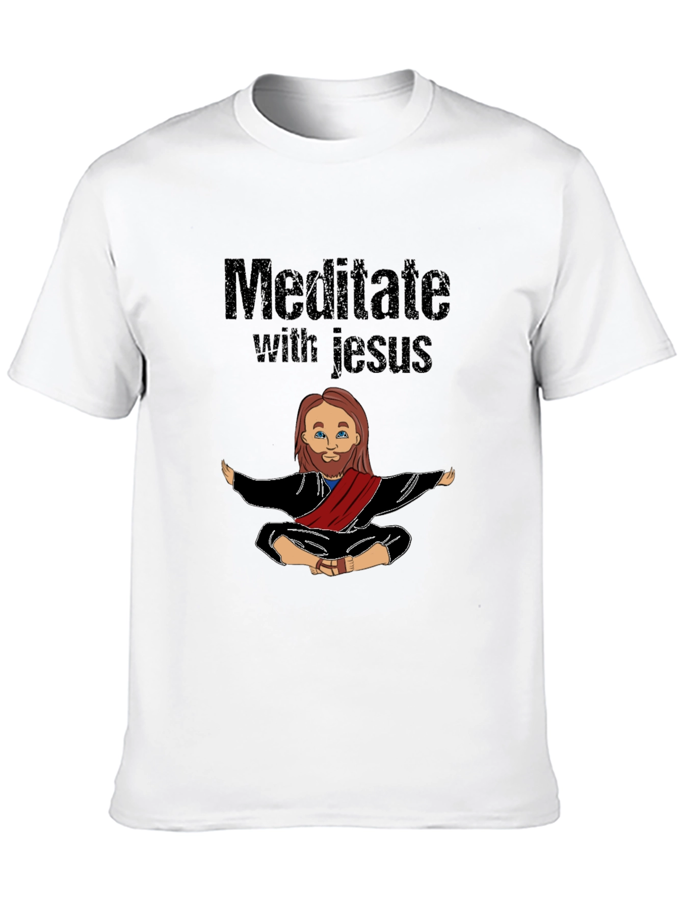 Meditate with Jesus T-Shirt - Black Graphic Tee