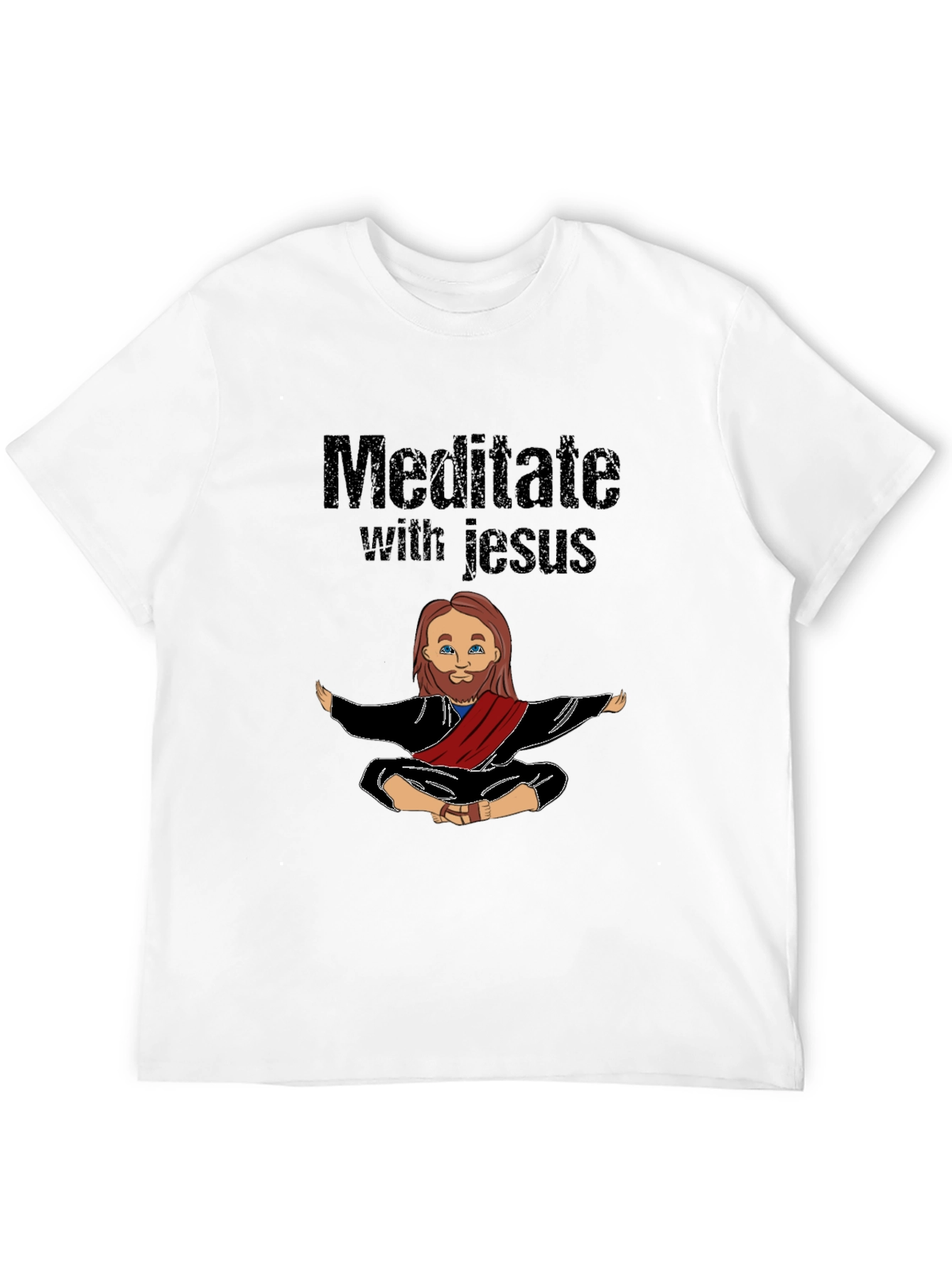 Meditate with Jesus T-Shirt - Black Graphic Tee