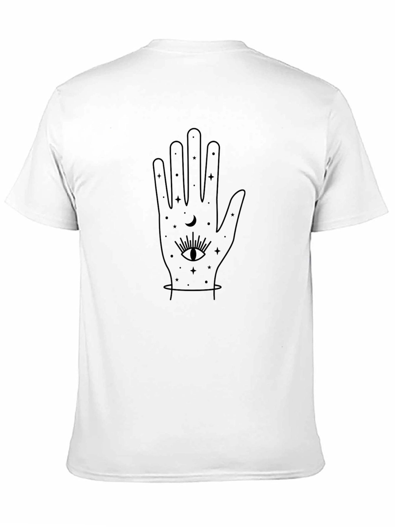 Mystic Hand Graphic Tee - Black Cotton Casual T-Shirt