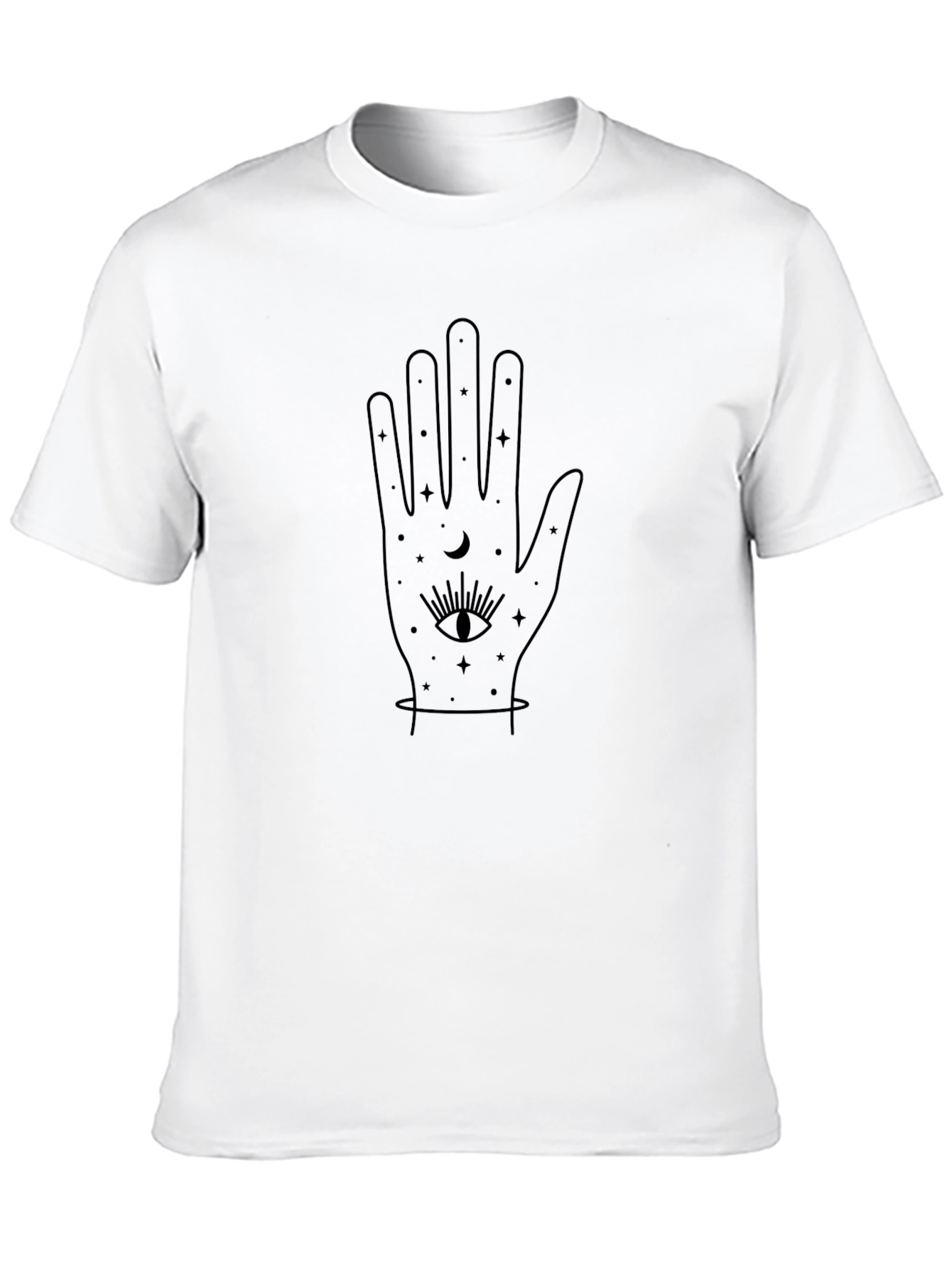 Mystic Hand Graphic Tee - Black Cotton Casual T-Shirt