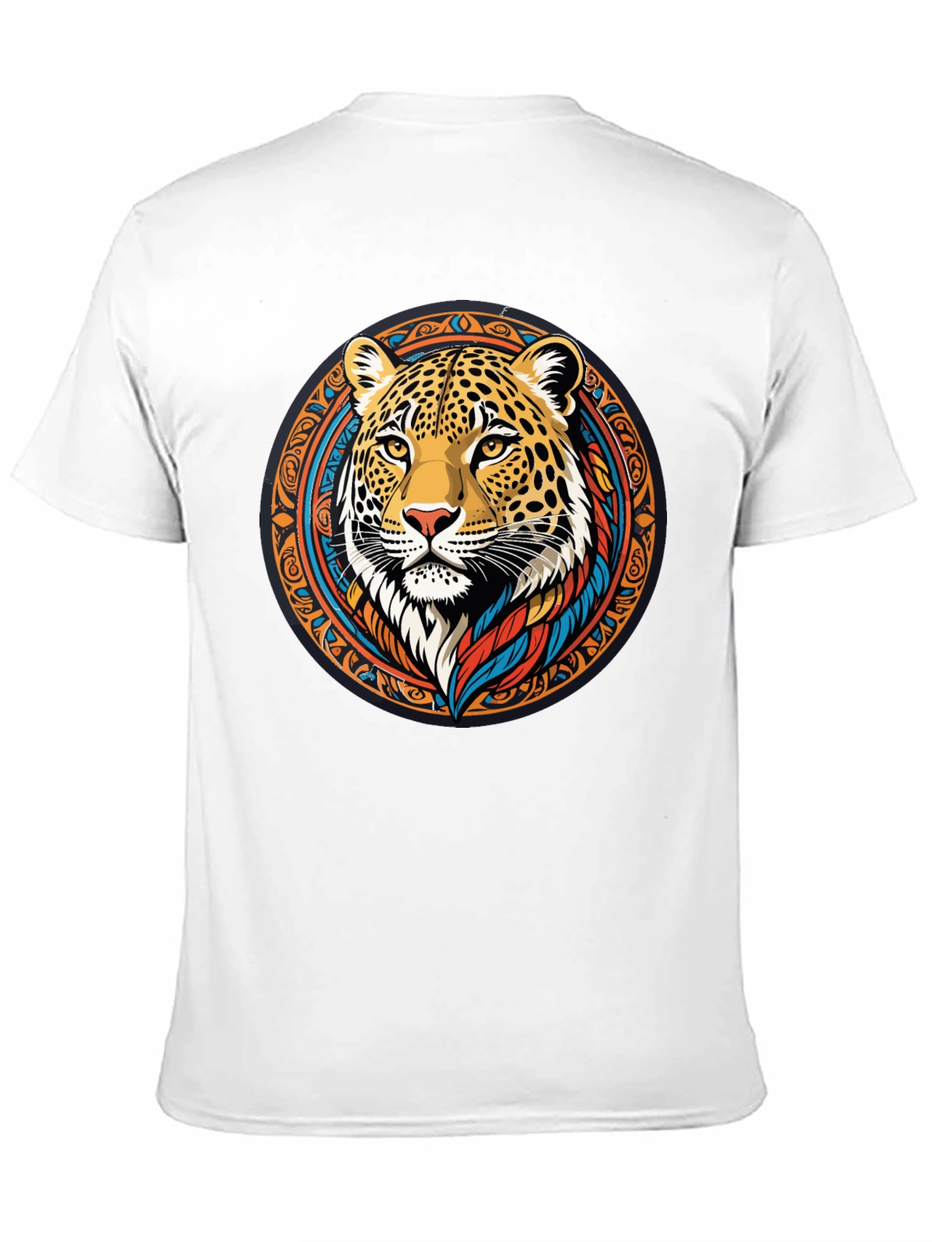 Leopard Print Graphic Tee - Tribal Animal Design