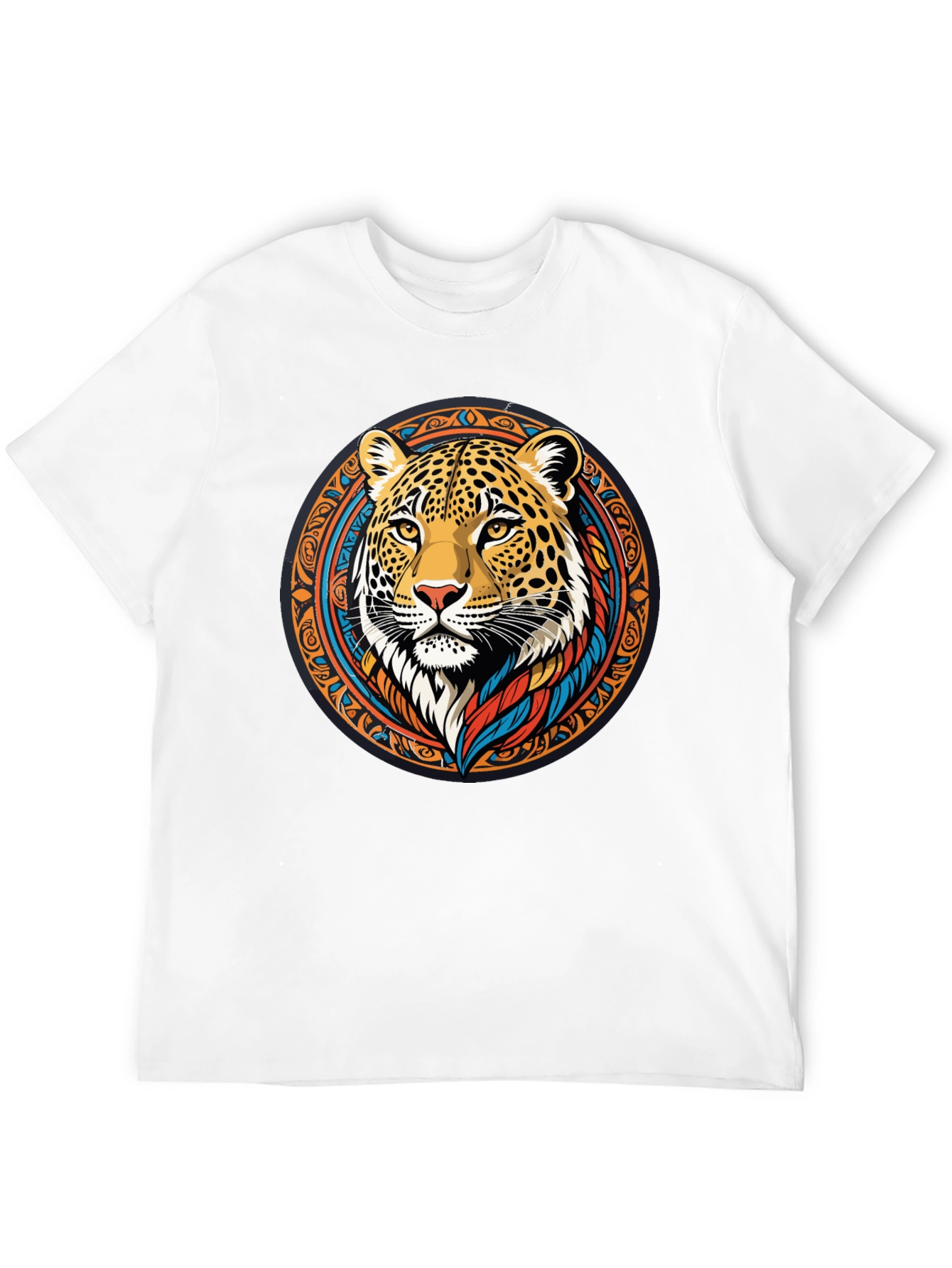 Leopard Print Graphic Tee - Tribal Animal Design