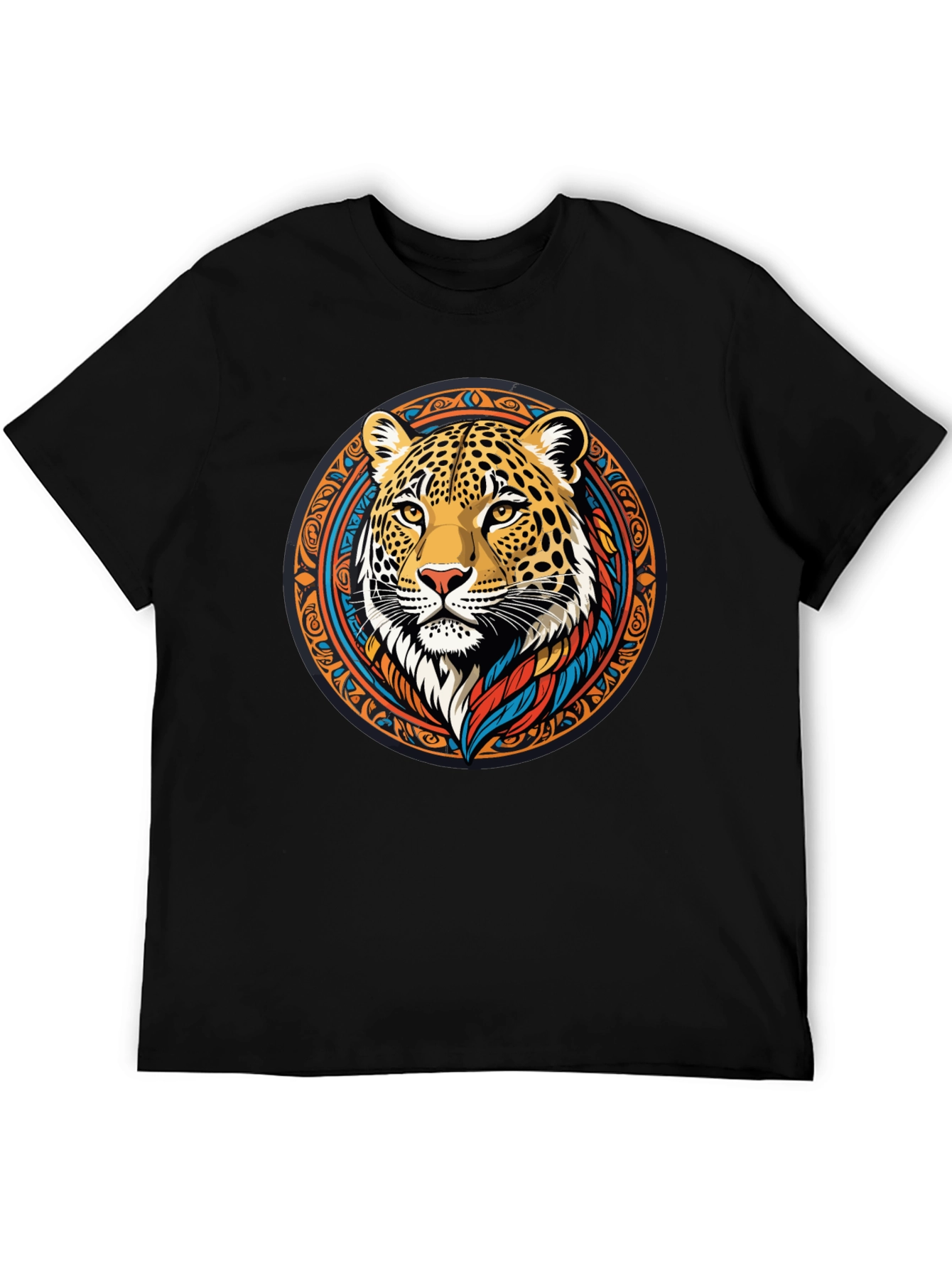 Leopard Print Graphic Tee - Tribal Animal Design