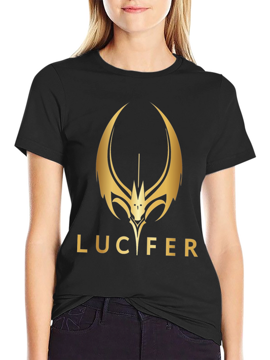Lucifer Graphic T-Shirt - Gold Logo Print