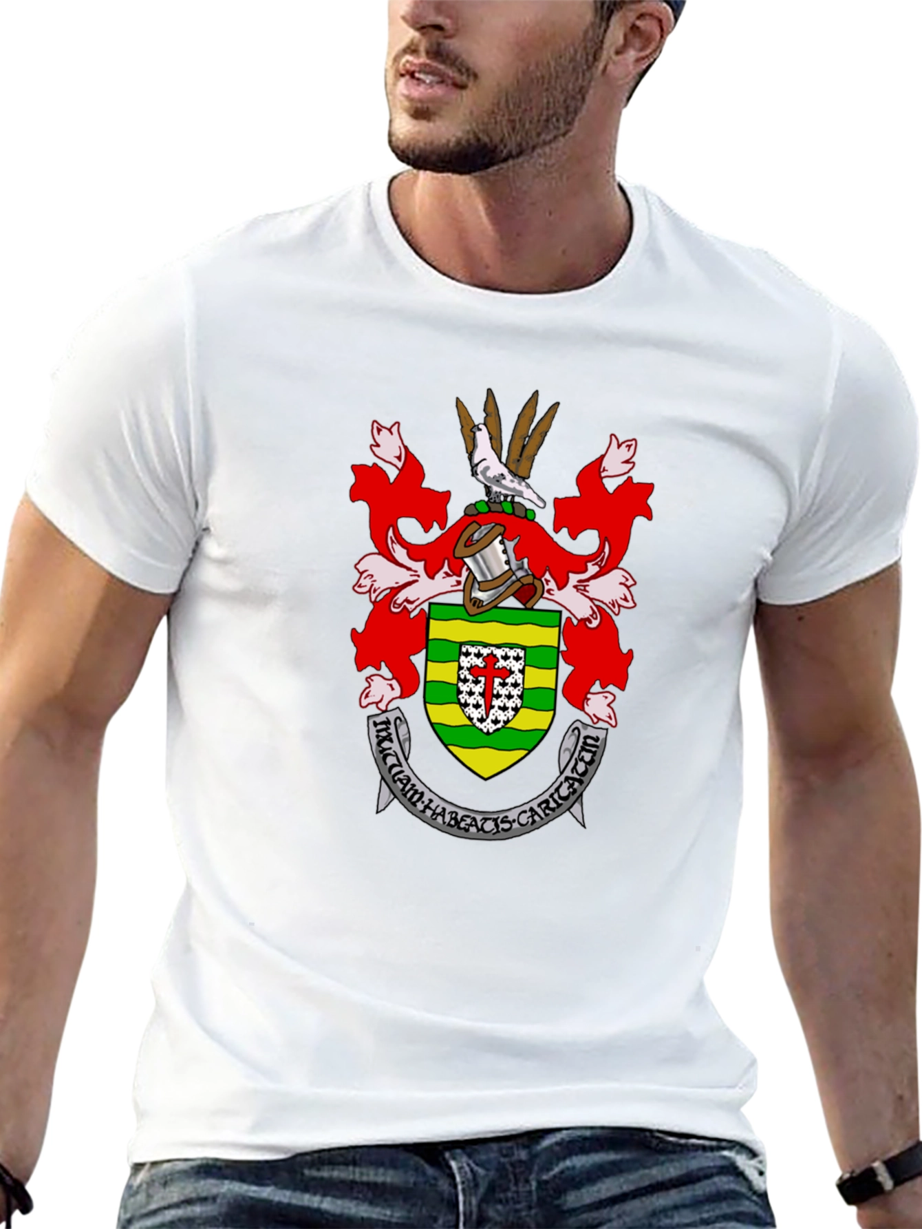 Embroidered Heraldic Crest Black T-Shirt