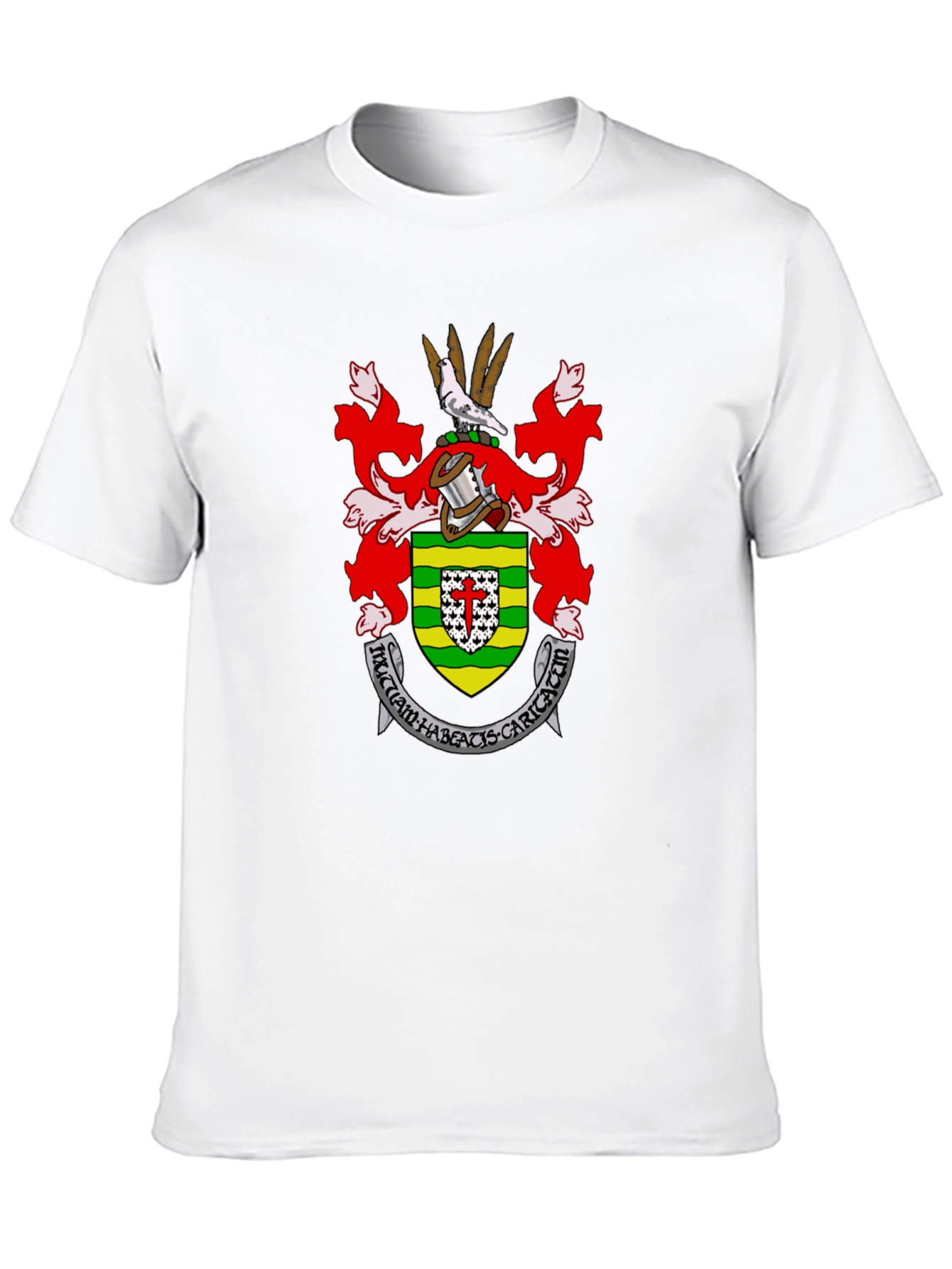 Embroidered Heraldic Crest Black T-Shirt