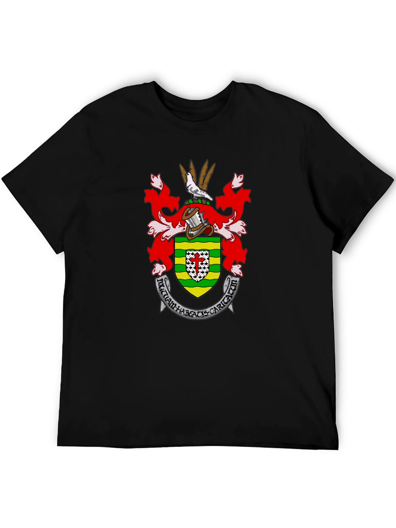 Embroidered Heraldic Crest Black T-Shirt