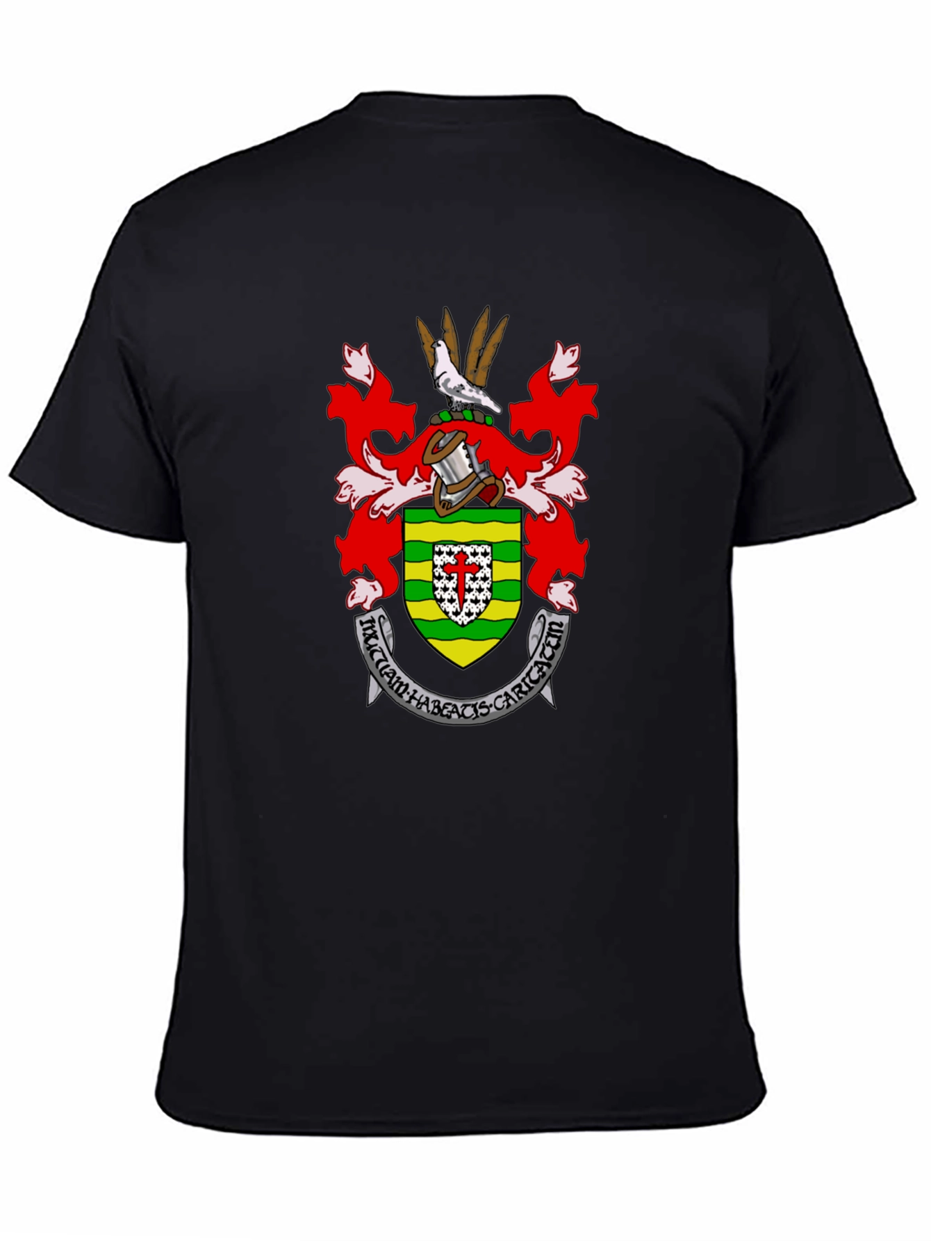 Embroidered Heraldic Crest Black T-Shirt