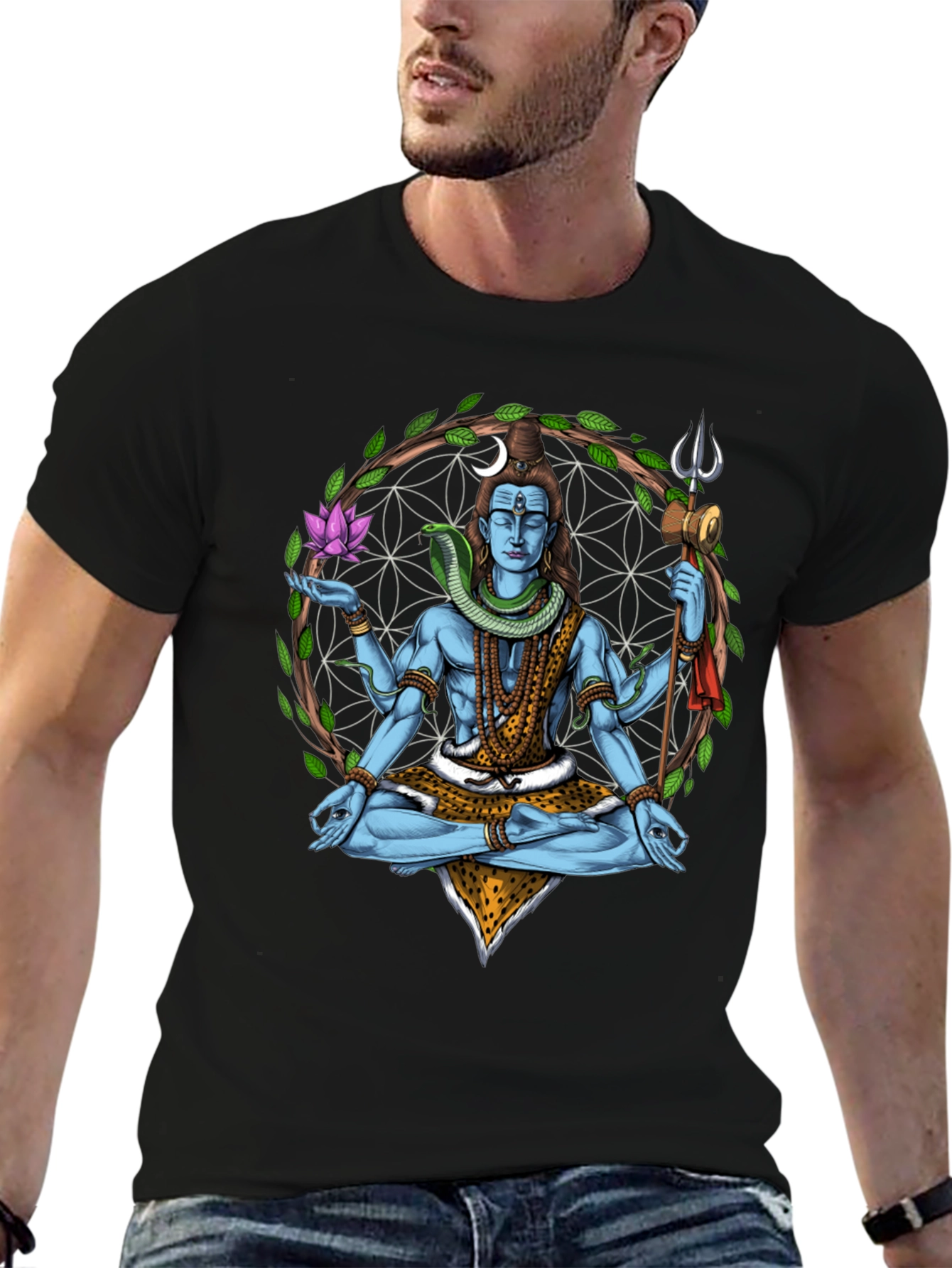 Shiva Graphic Tee - Sacred Geometry Design