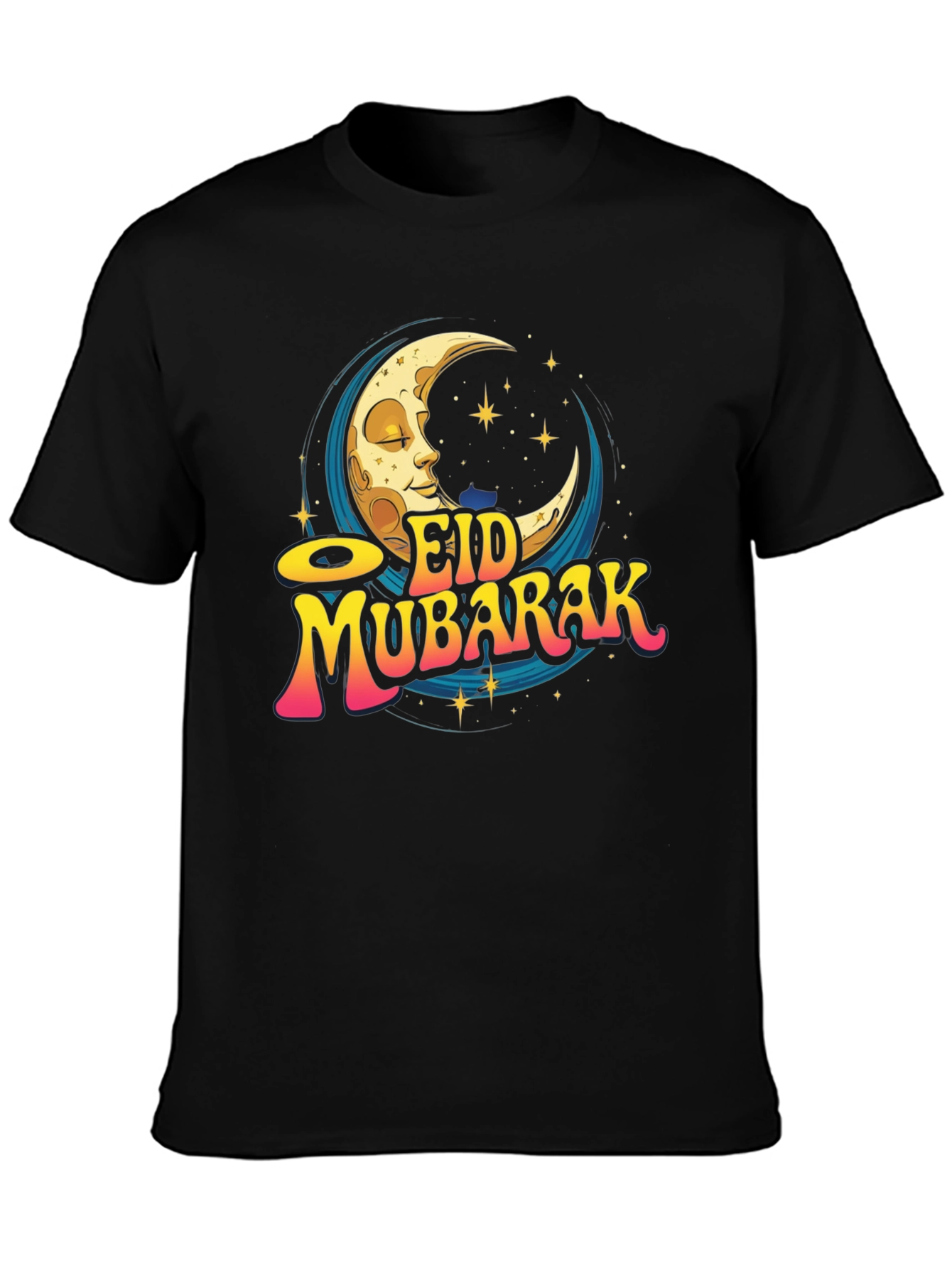 Eid Mubarak Graphic Tee - Crescent Moon Design