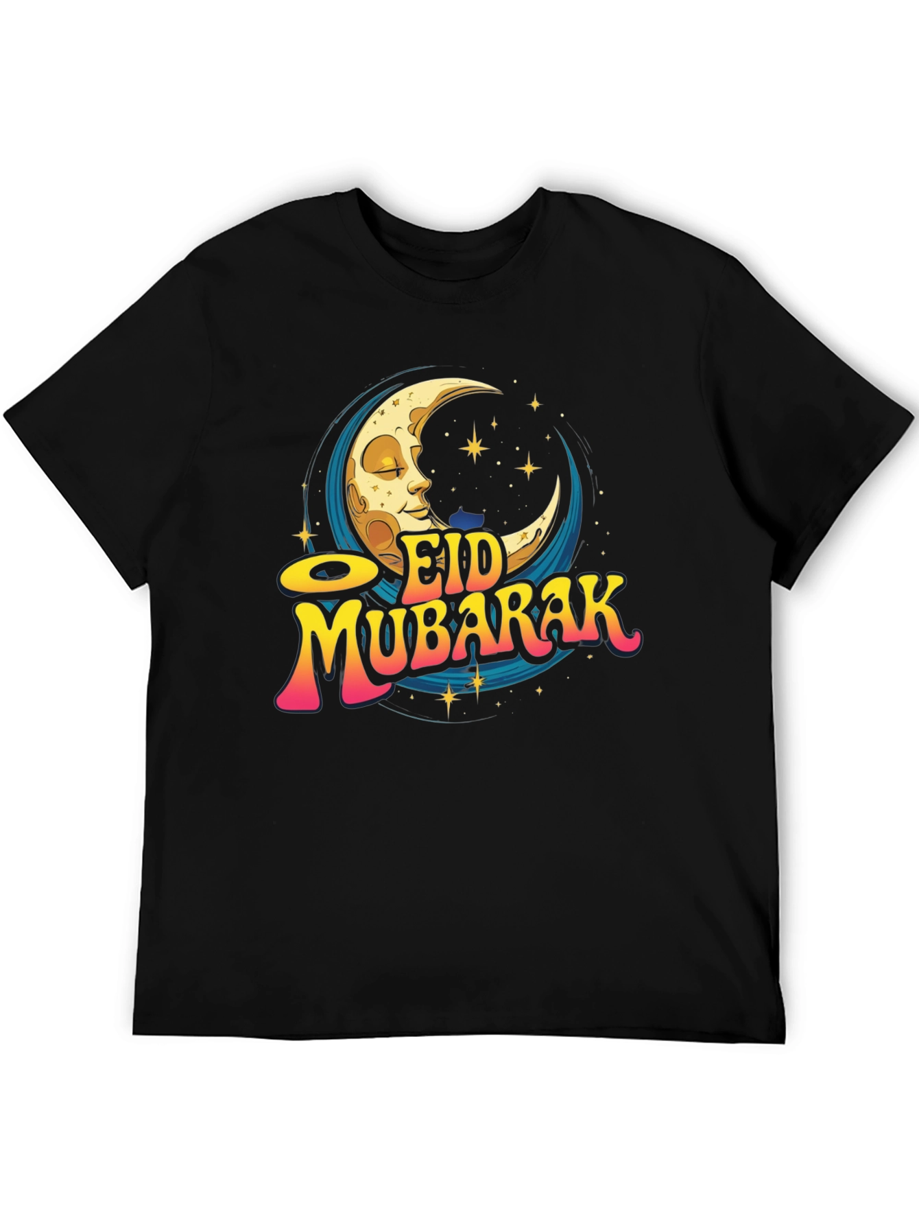 Eid Mubarak Graphic Tee - Crescent Moon Design