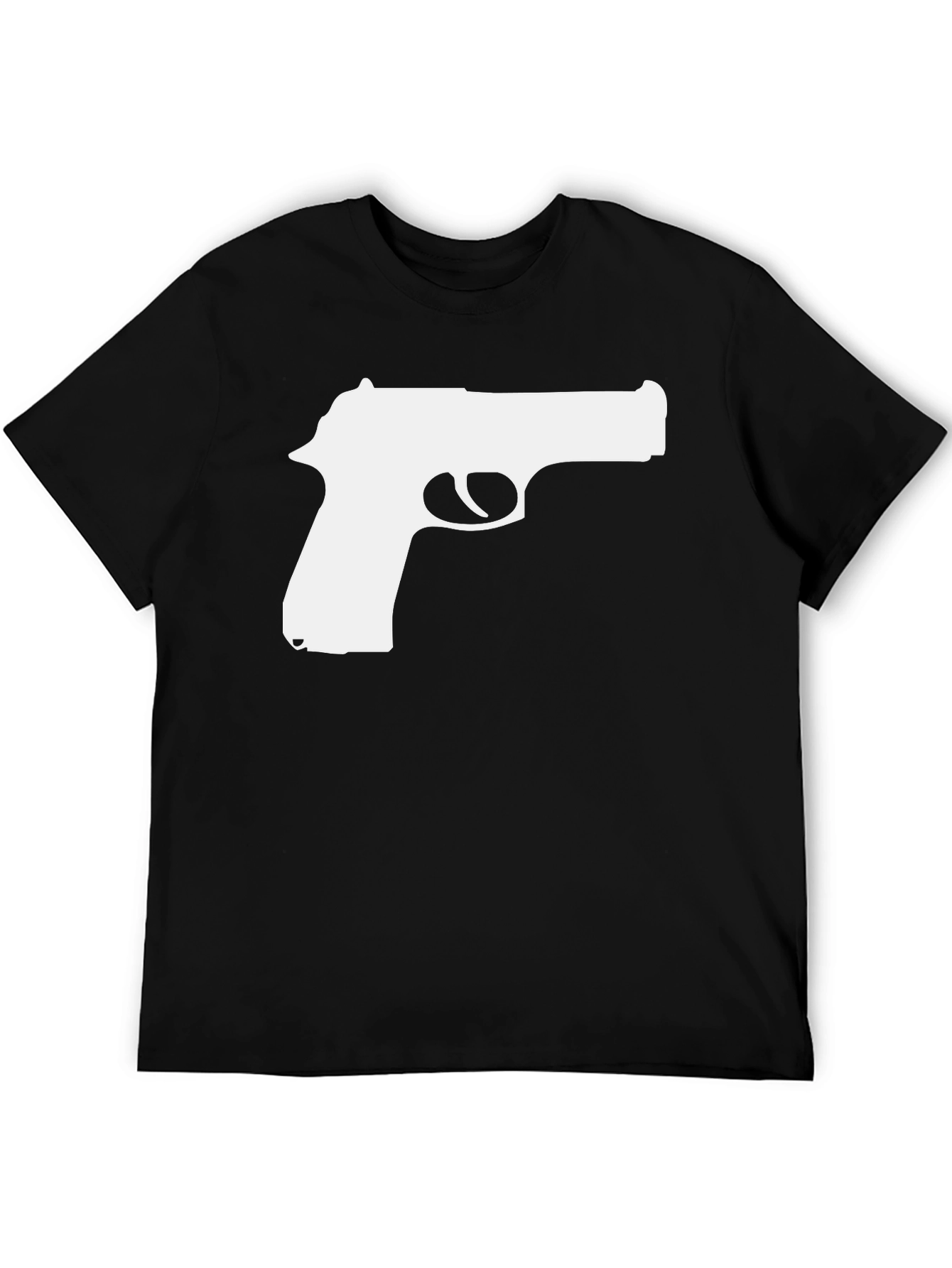 Gun Graphic Tee - Bold Black T-Shirt