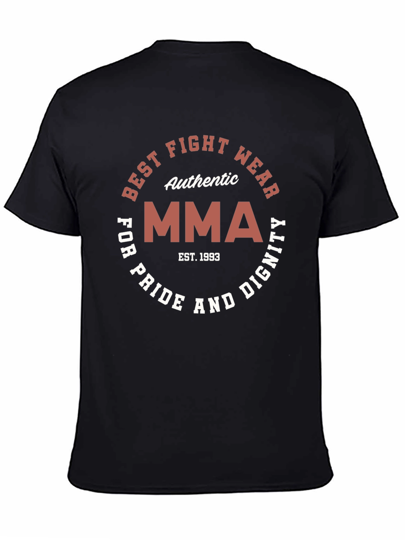 Authentic MMA Fight Wear Black T-Shirt