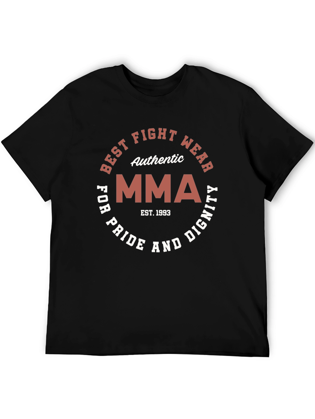 Authentic MMA Fight Wear Black T-Shirt