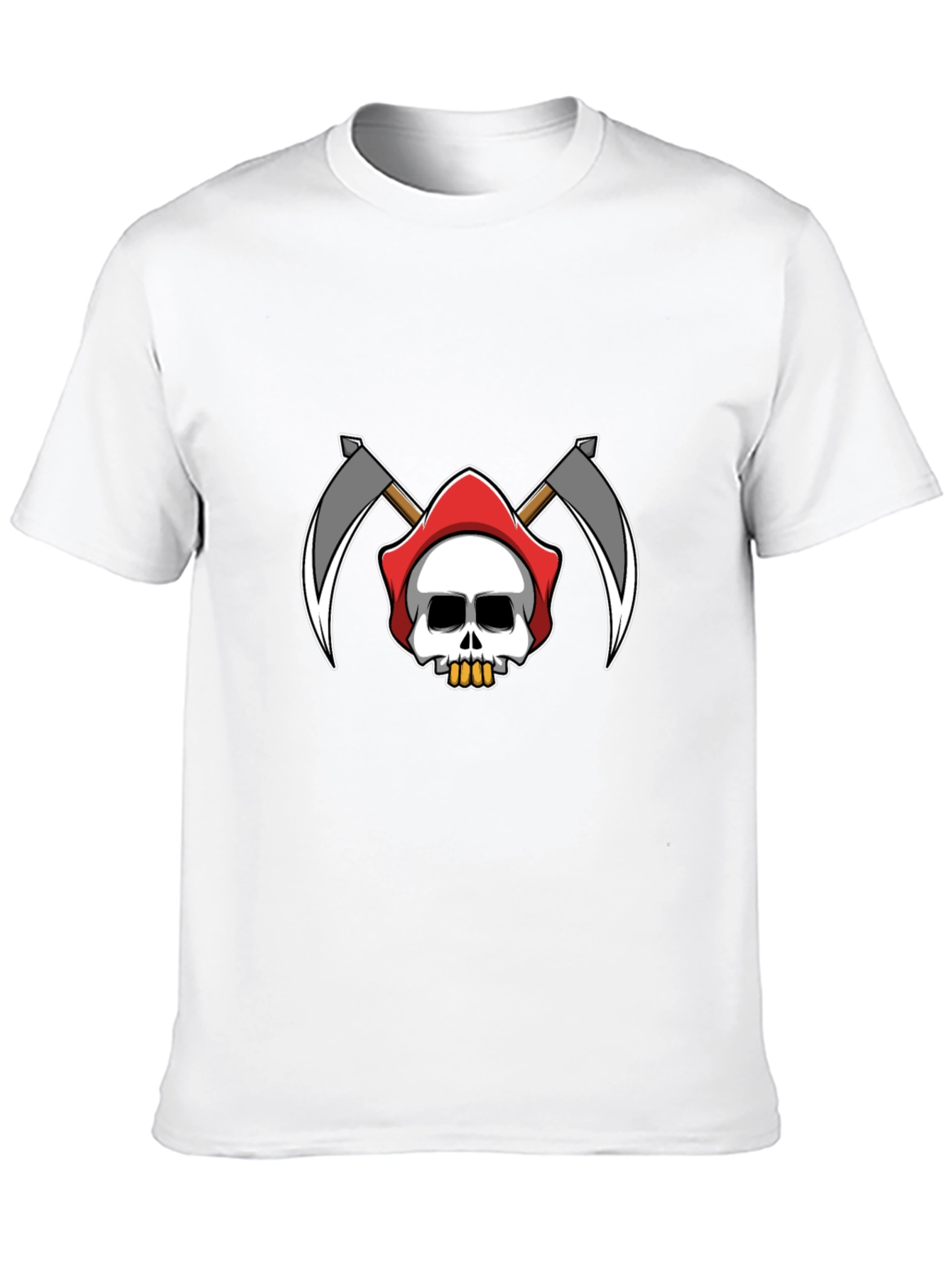 Grim Reaper Skull Graphic T-Shirt - Black