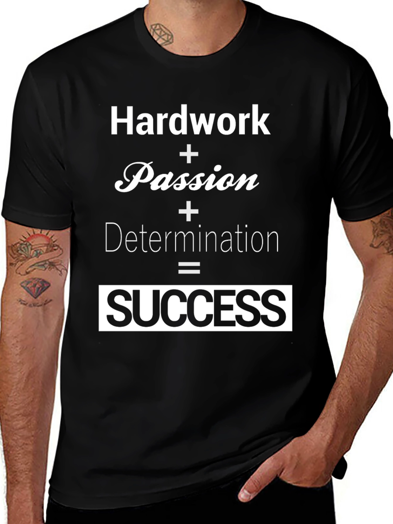 Hard Work Equals Success Black T-Shirt