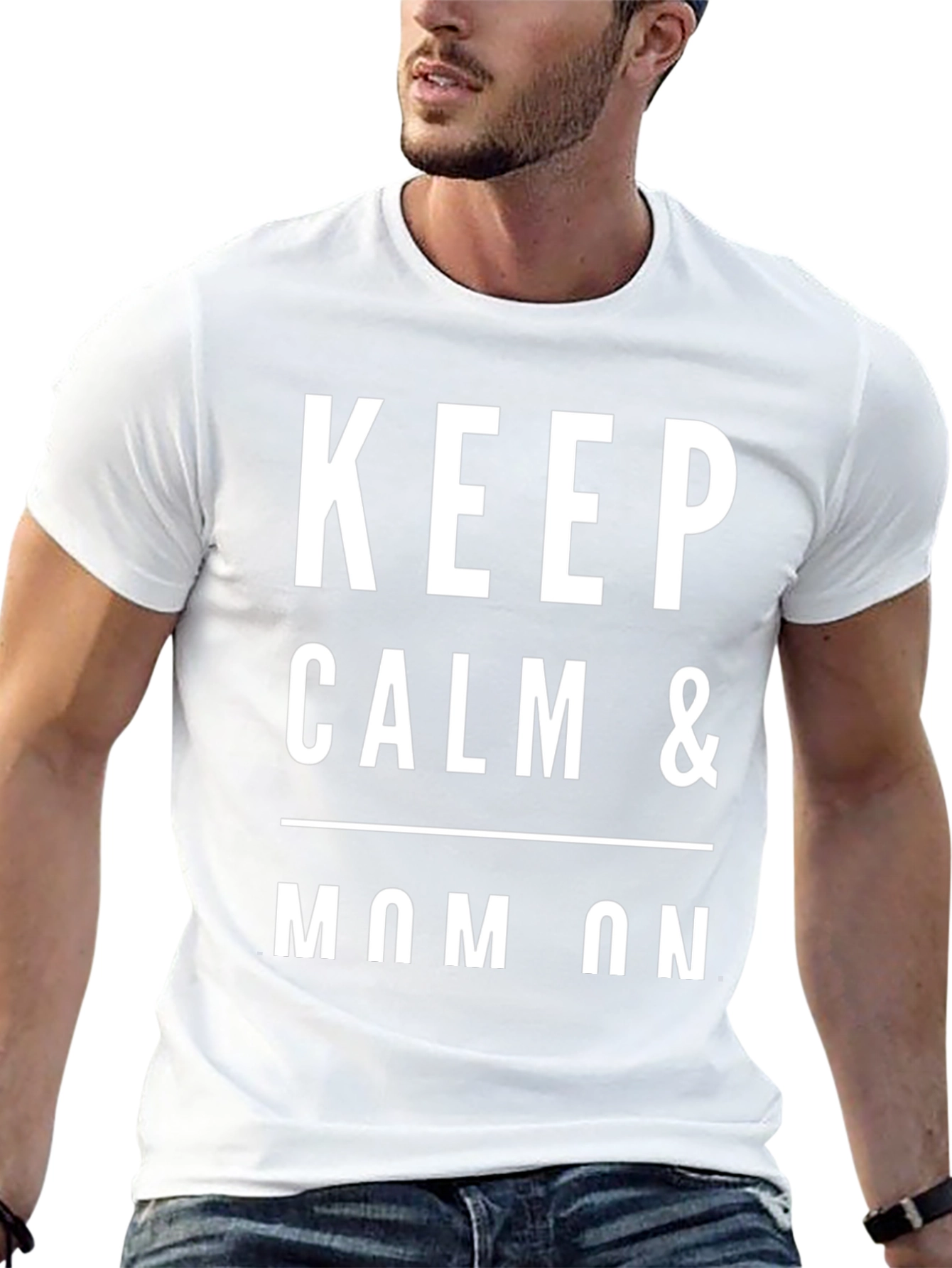 Keep Calm & Mom On Black T-Shirt
