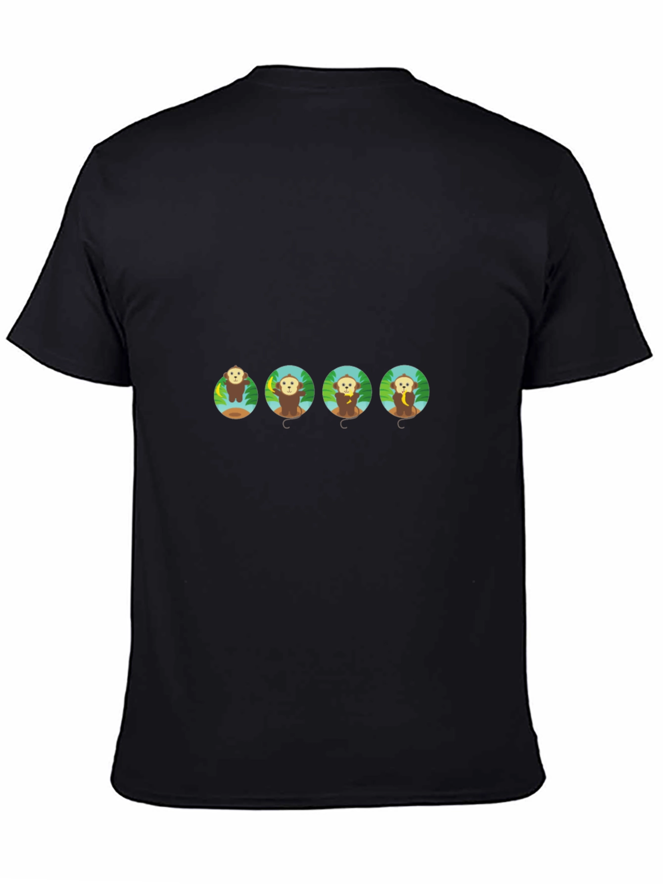 Monkey Business Graphic Tee - Black Cotton T-Shirt