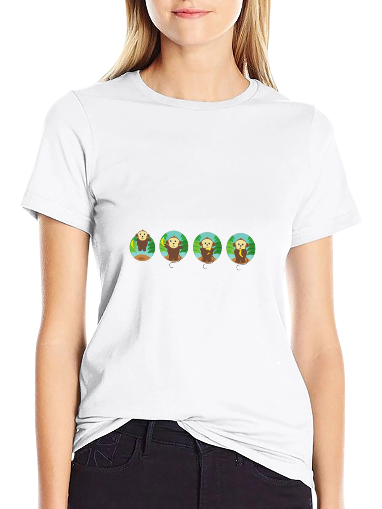 Monkey Business Graphic Tee - Black Cotton T-Shirt