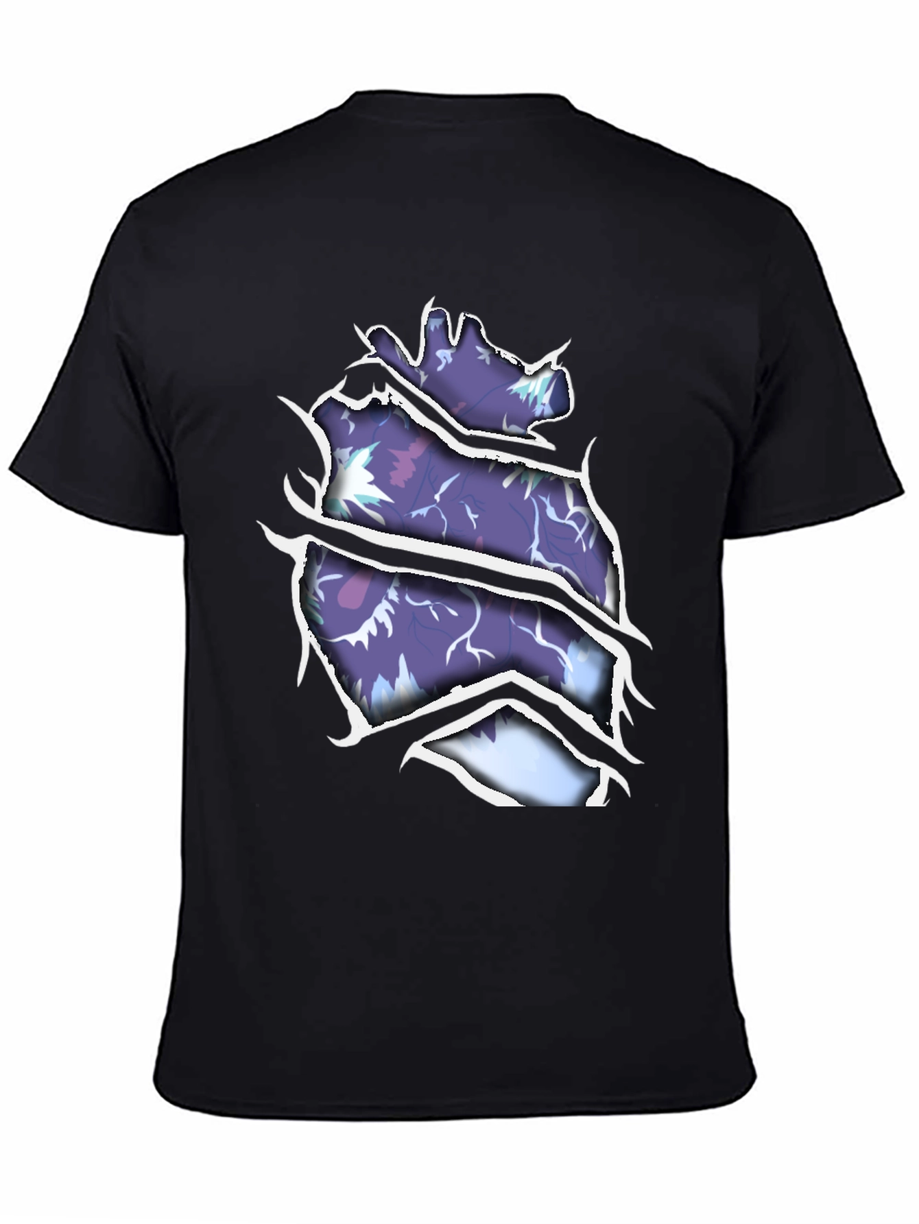 Torn Tee with Heart Print