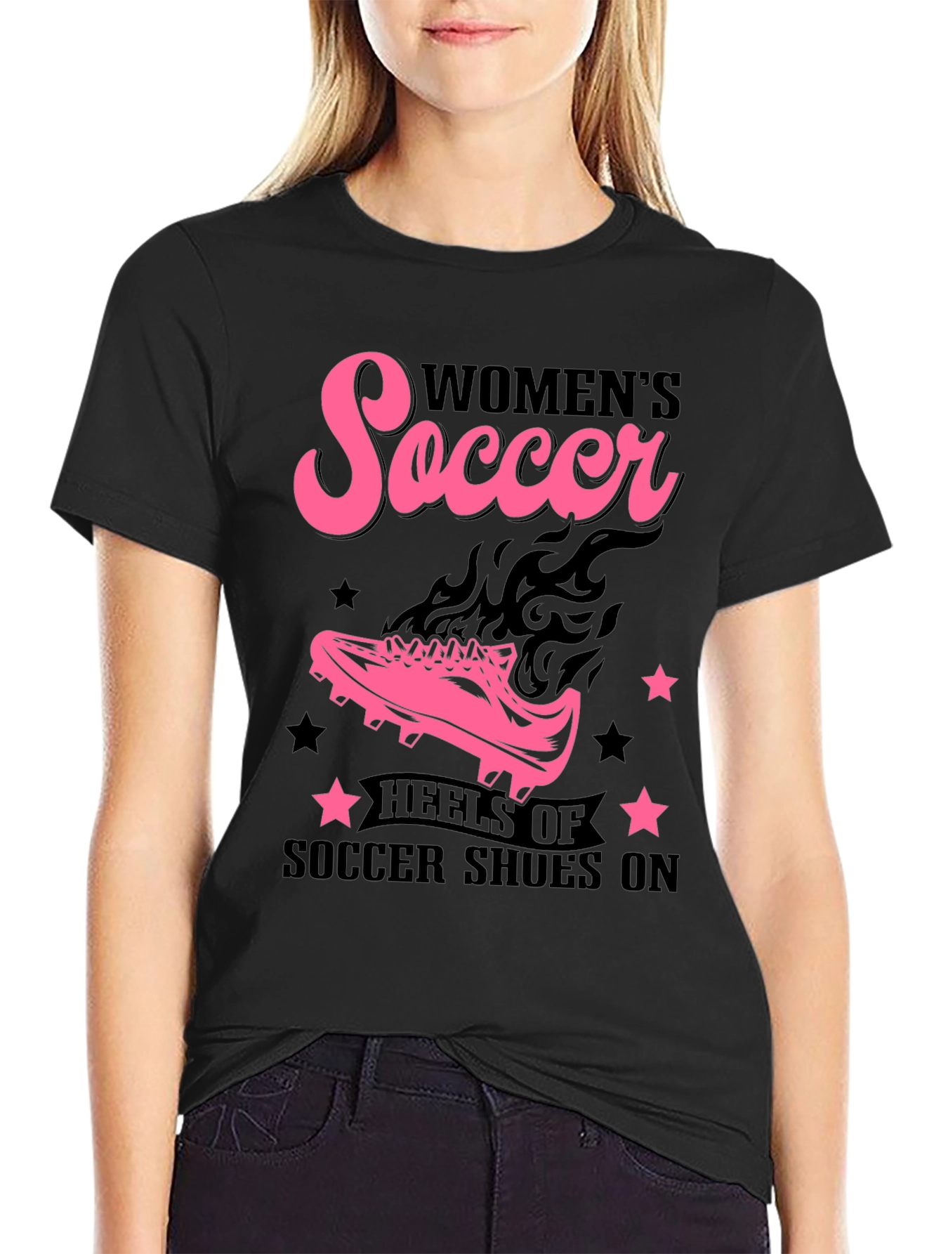 Womens Soccer Heels T-Shirt