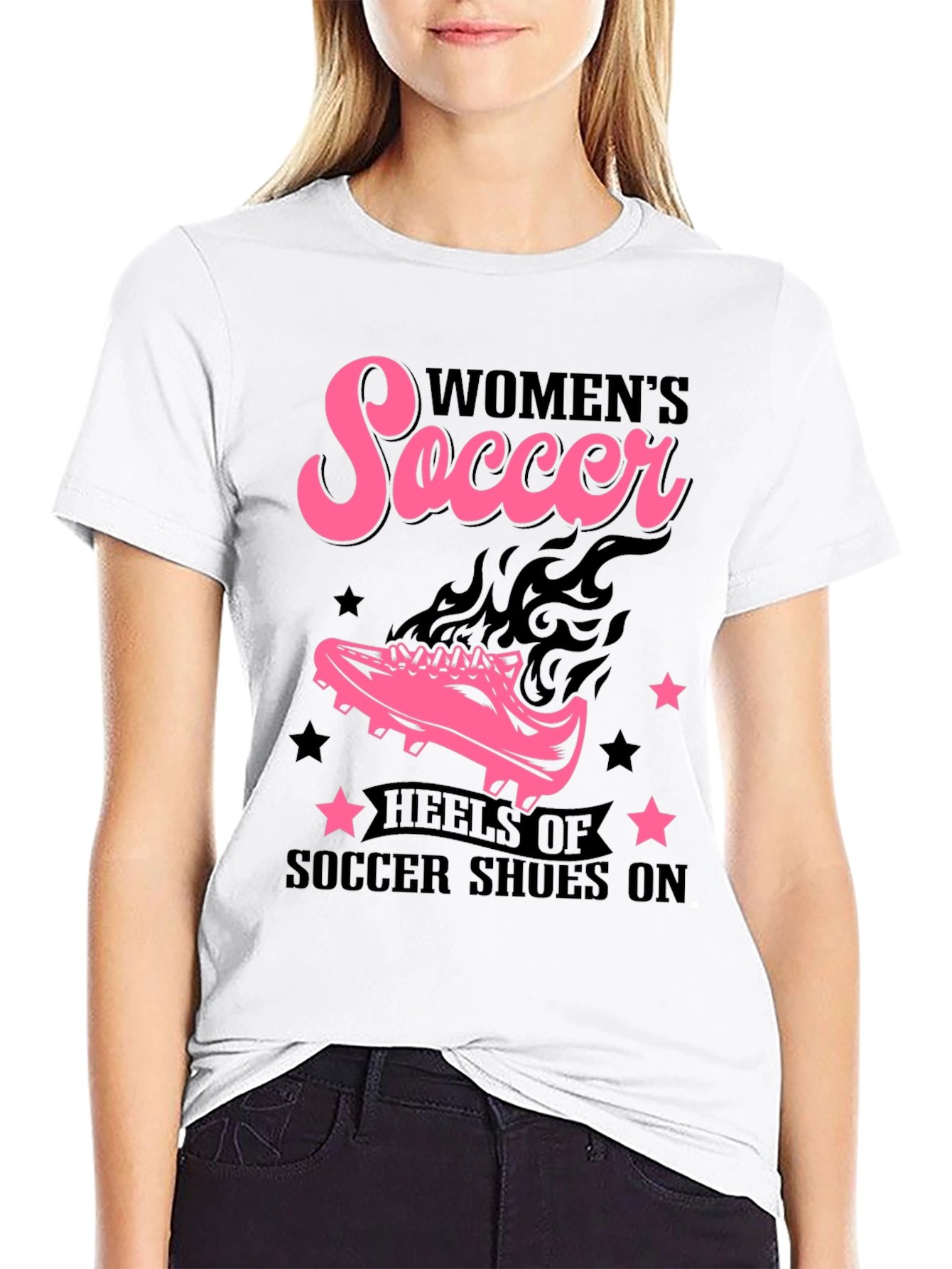 Womens Soccer Heels T-Shirt