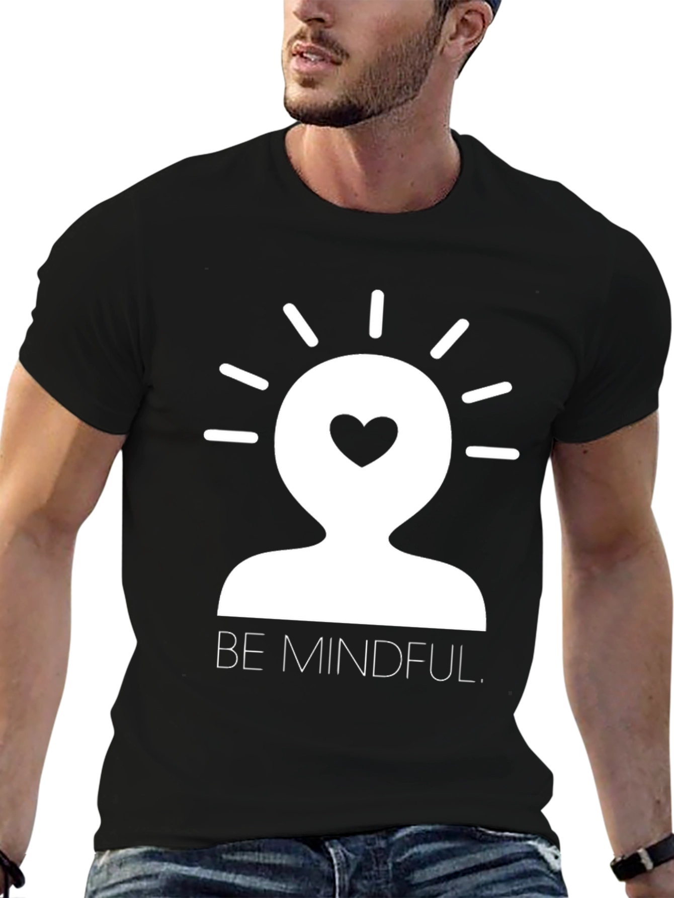 Mindful Heart Graphic Tee - Black