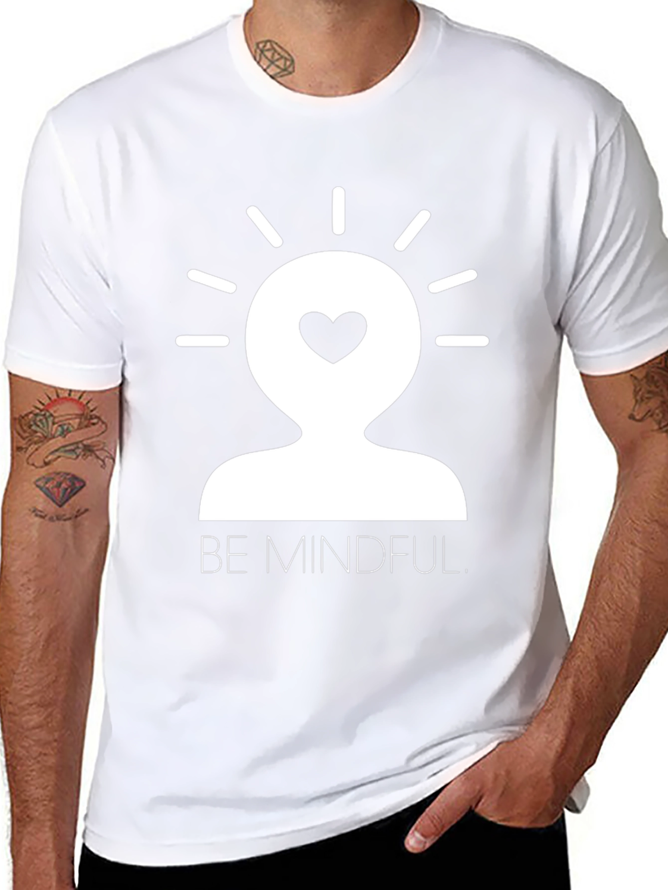 Mindful Heart Graphic Tee - Black