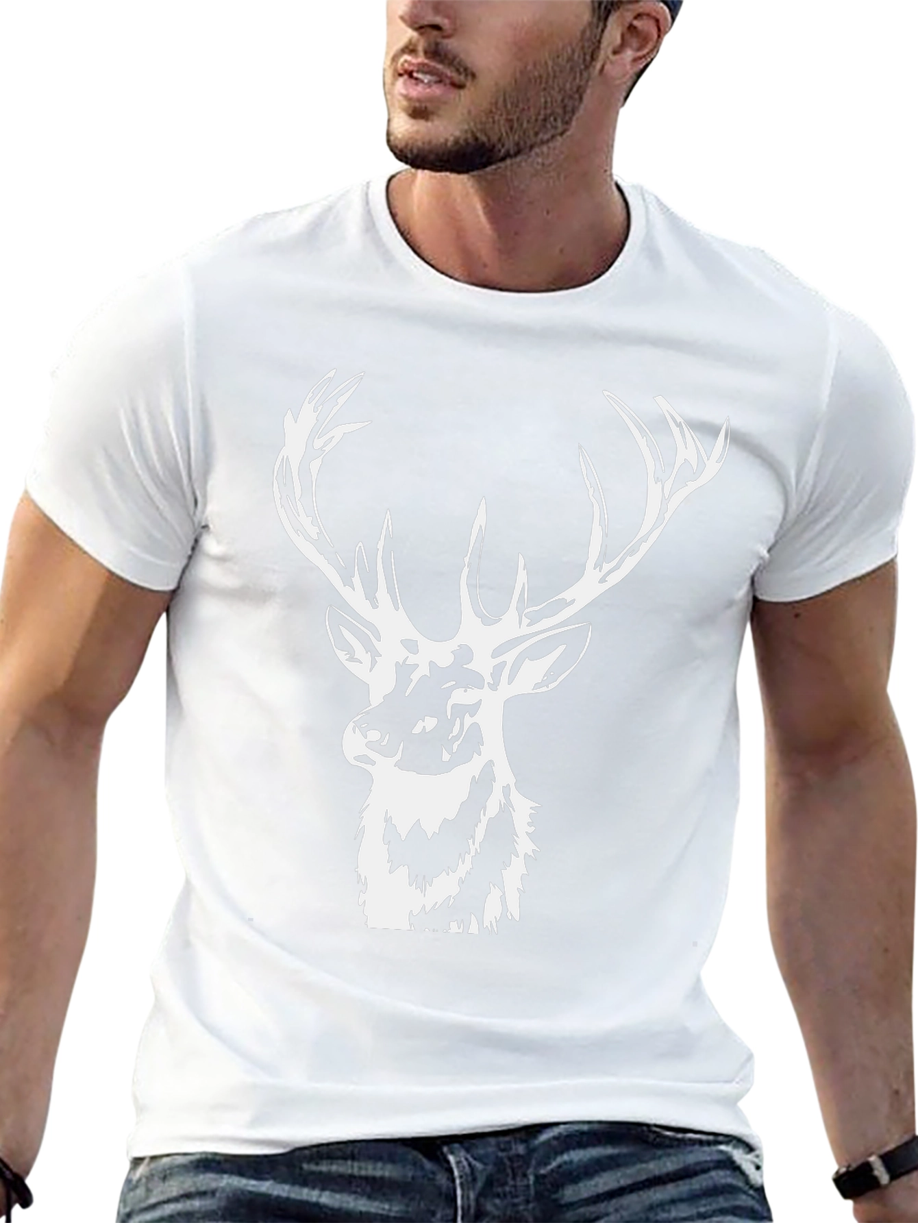 Black Deer Graphic Tee - Stylish Mens Shirt