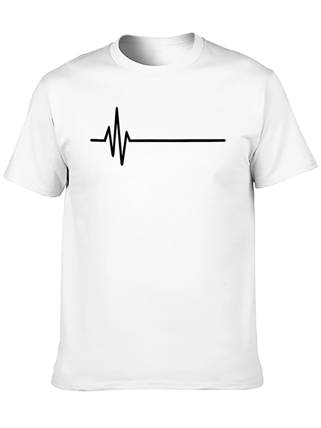 Black T-Shirt with Heartbeat Graphic