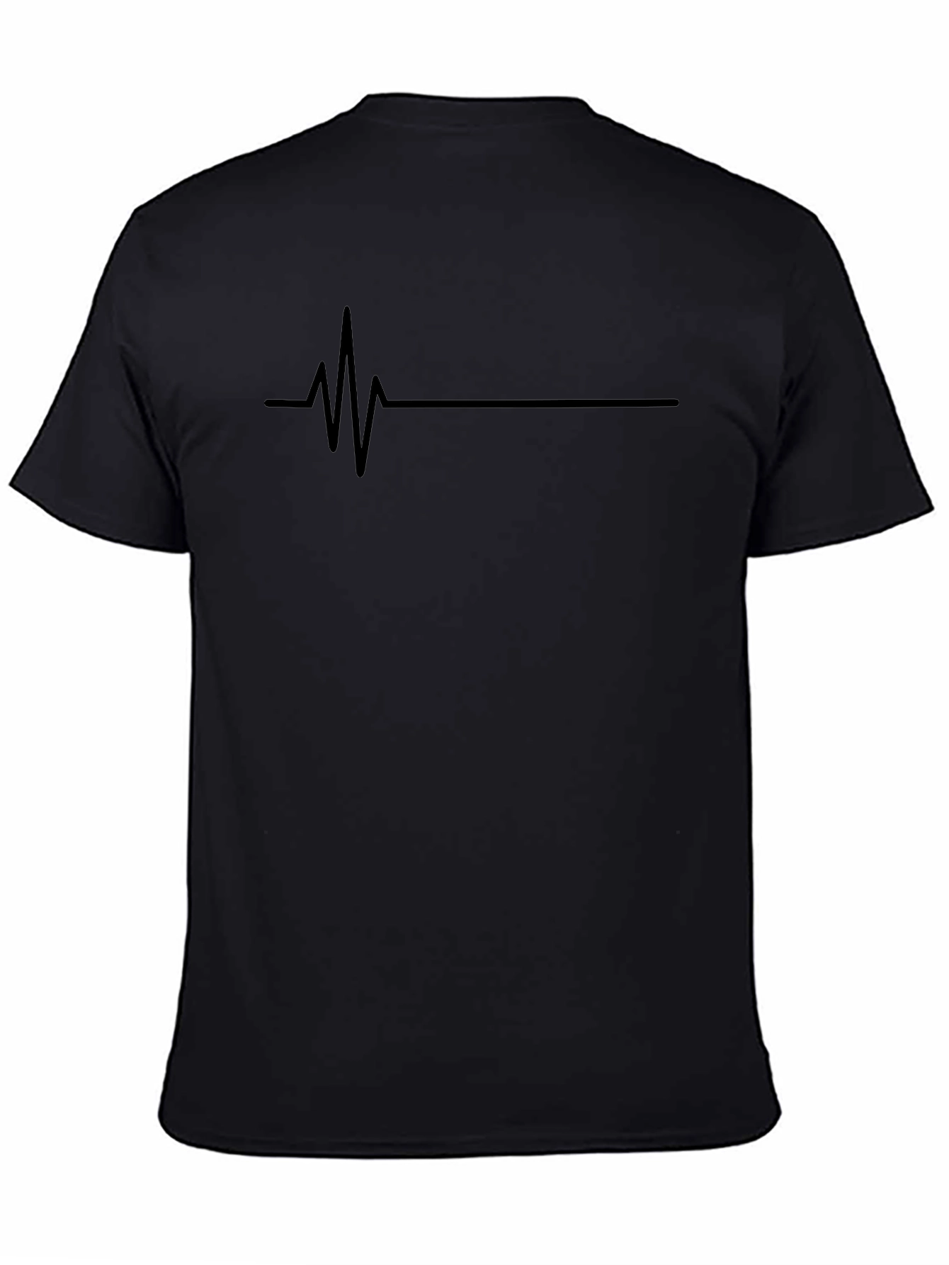 Black T-Shirt with Heartbeat Graphic