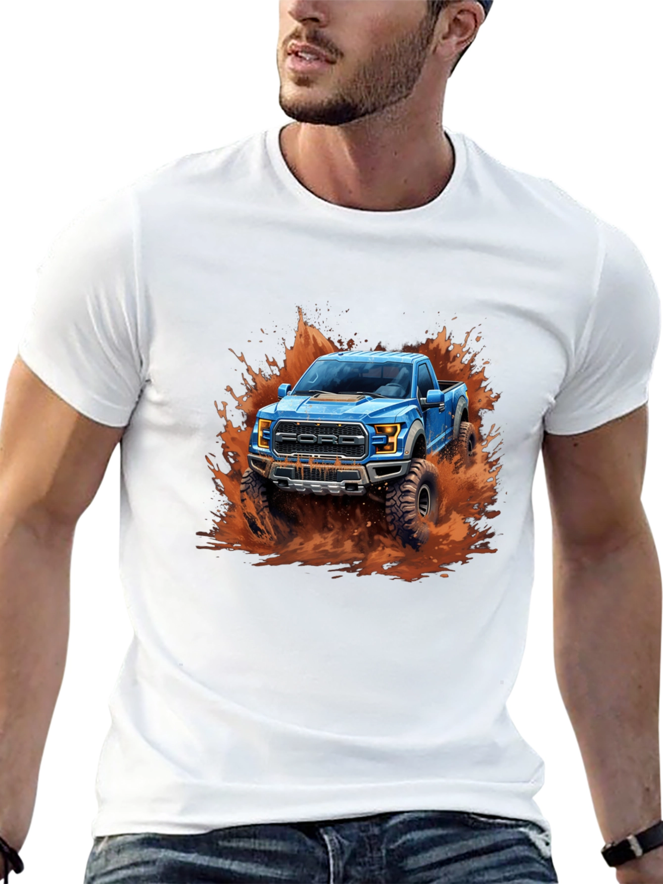 Ford Raptor Truck T-Shirt - Mudding Design