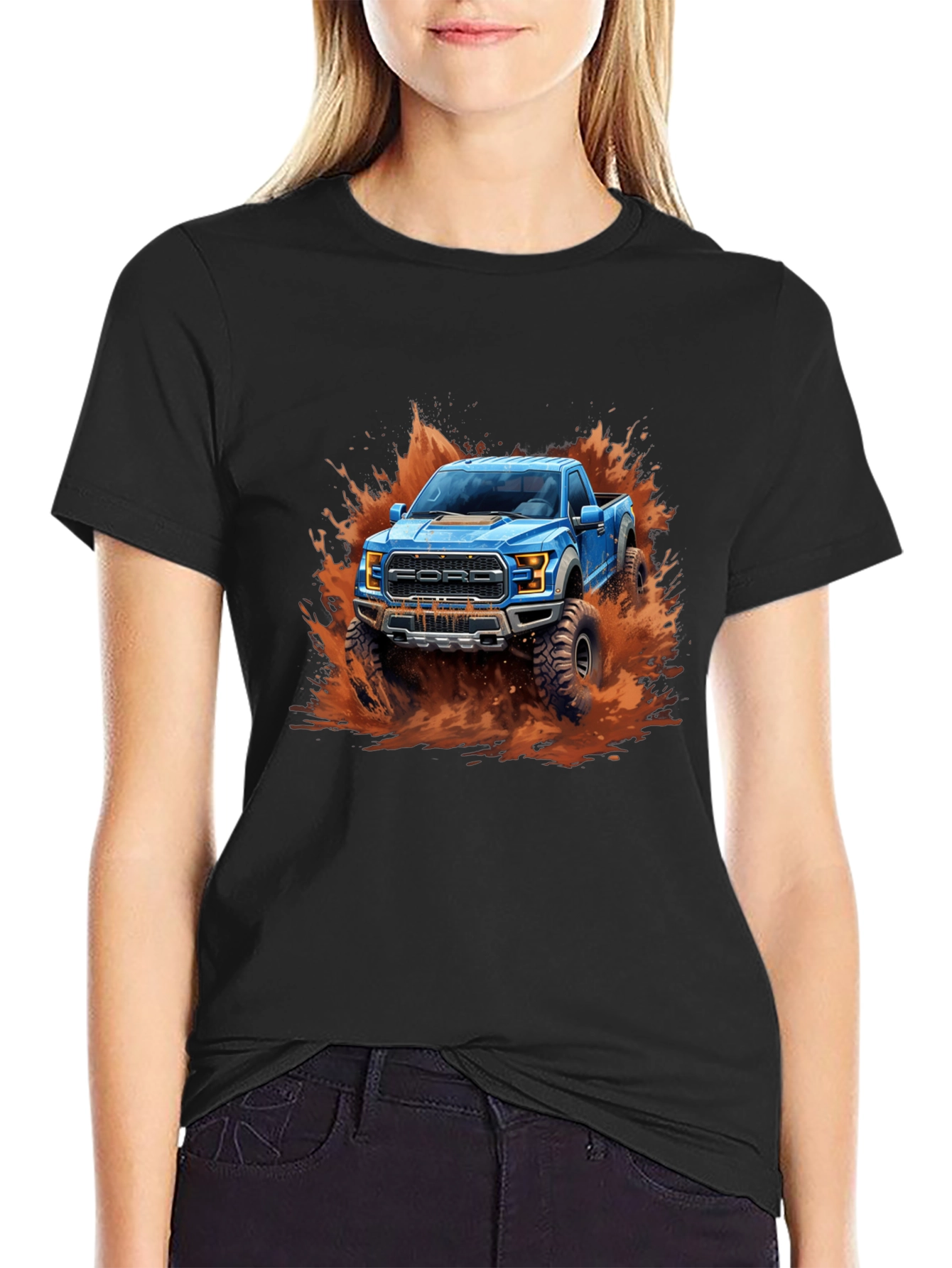 Ford Raptor Truck T-Shirt - Mudding Design
