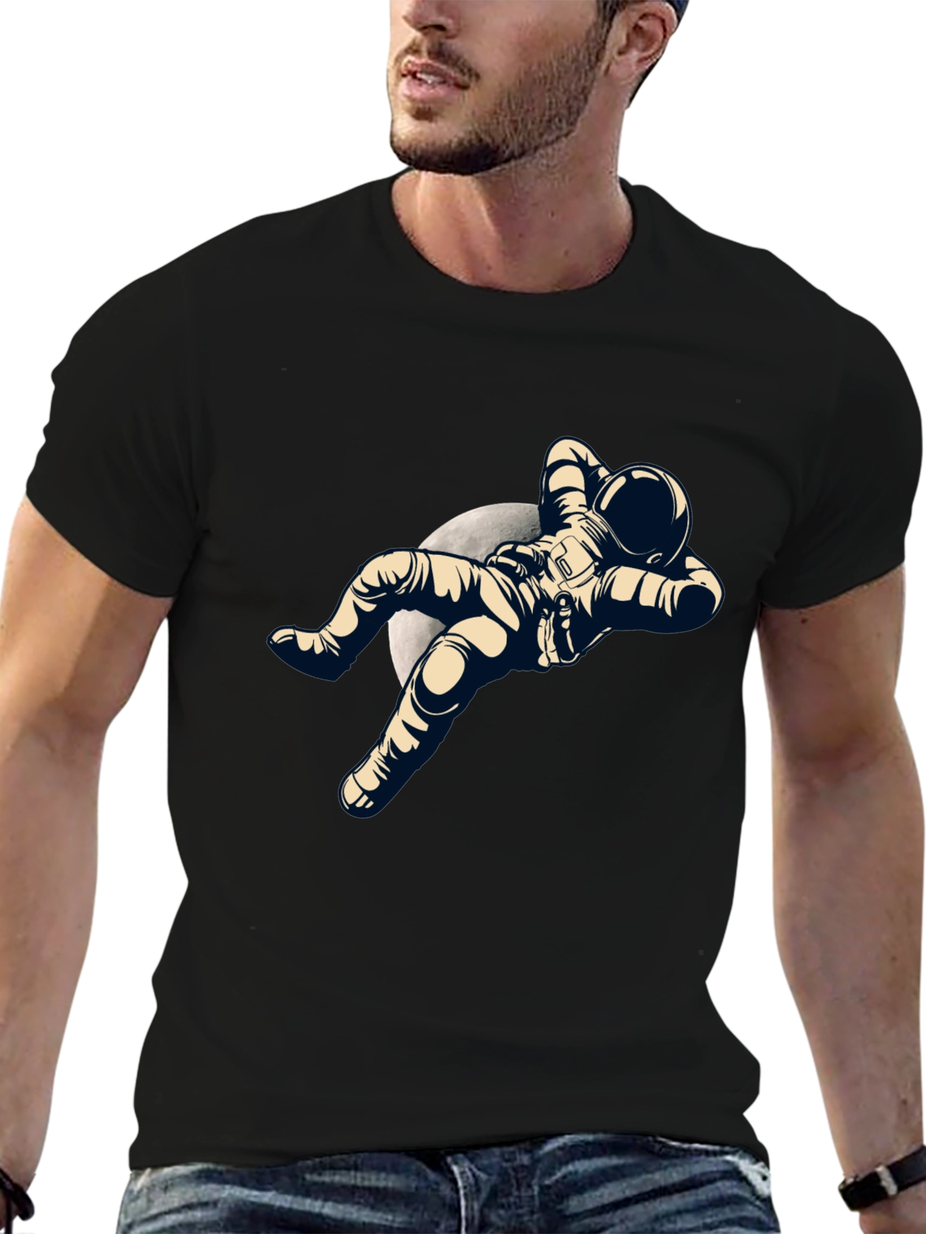 Astronaut Moon T-Shirt - Relaxed Space Style