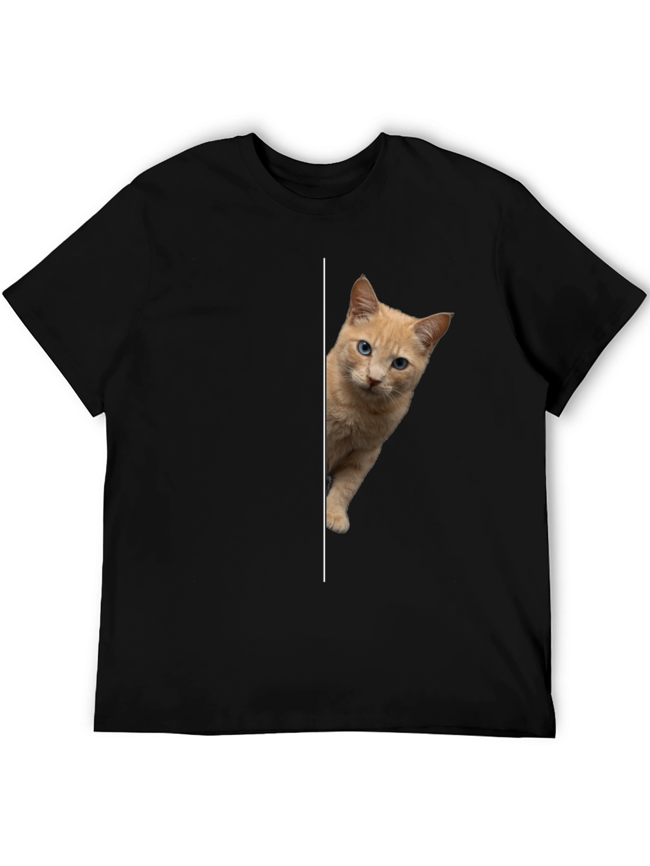 Peek-a-boo Kitten Graphic Tee - Soft Cotton Blend