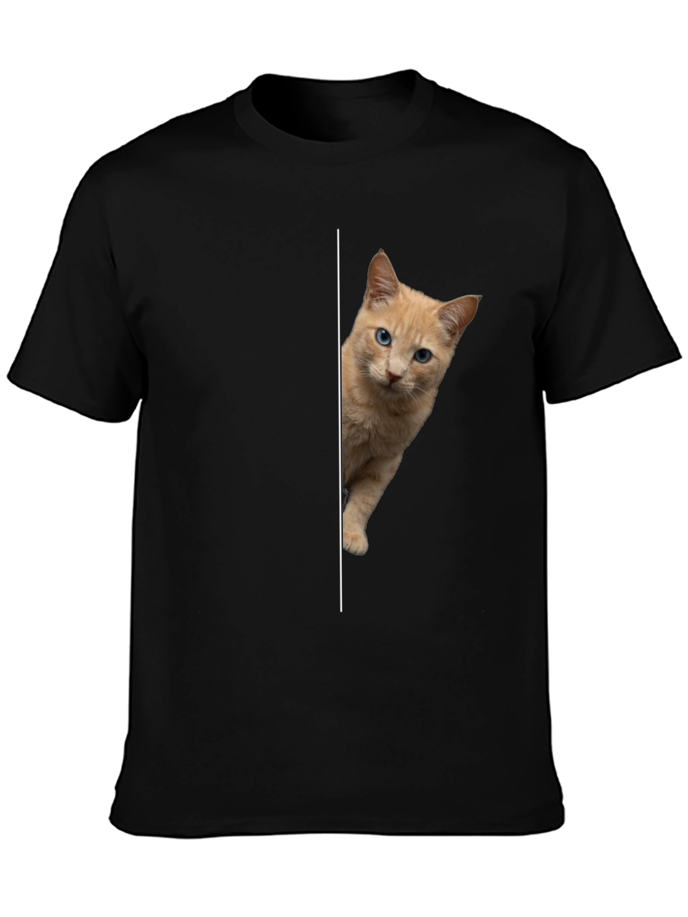Peek-a-boo Kitten Graphic Tee - Soft Cotton Blend