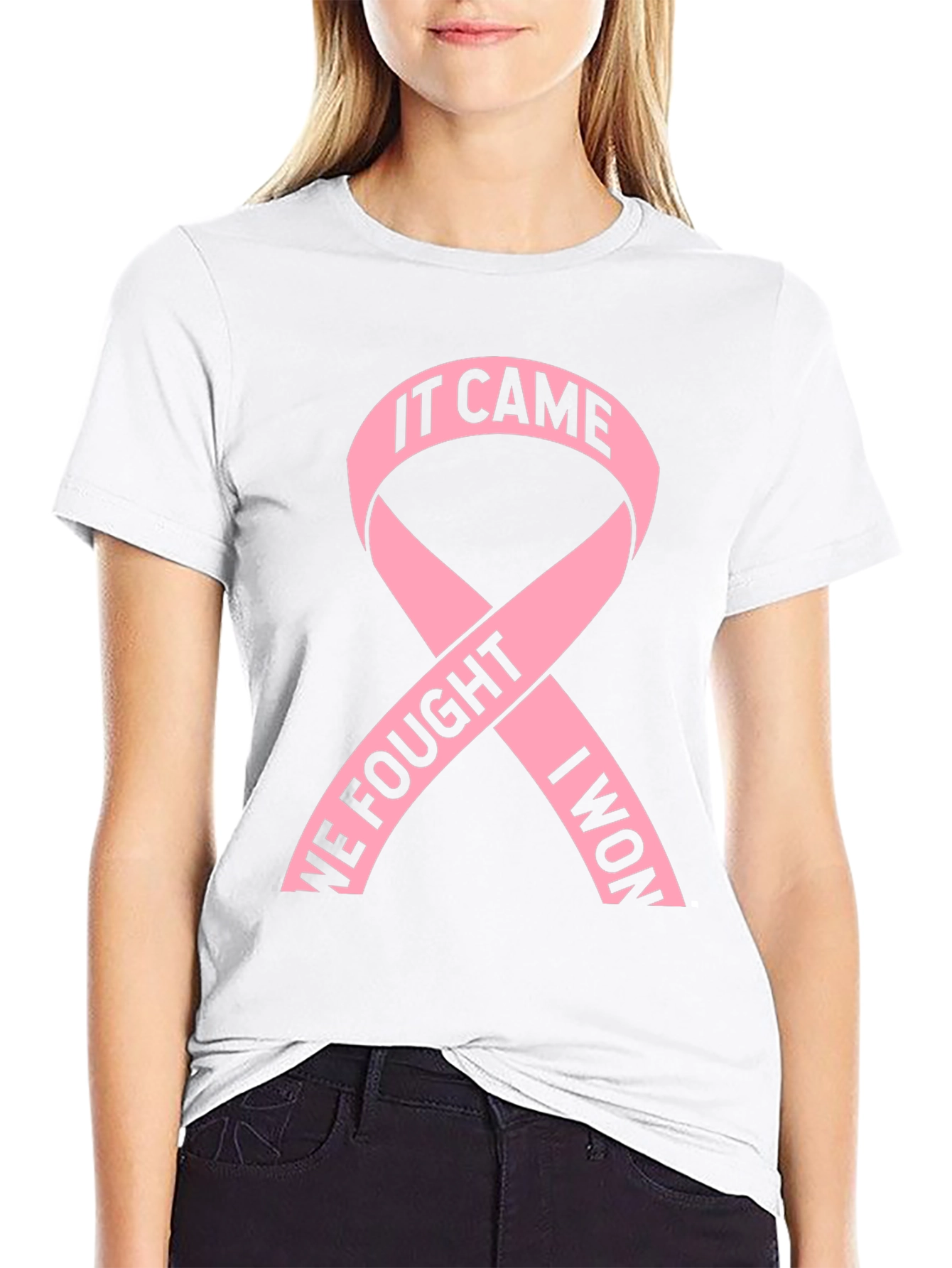 Breast Cancer Awareness T-Shirt Ribbon Black