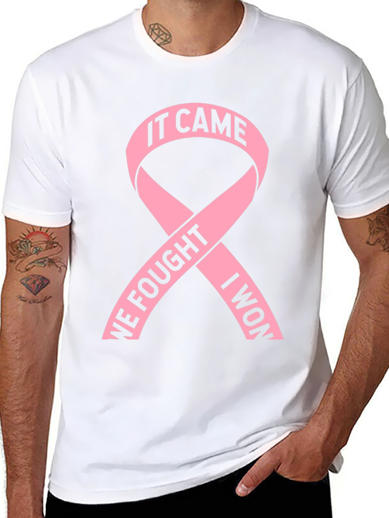 Breast Cancer Awareness T-Shirt Ribbon Black
