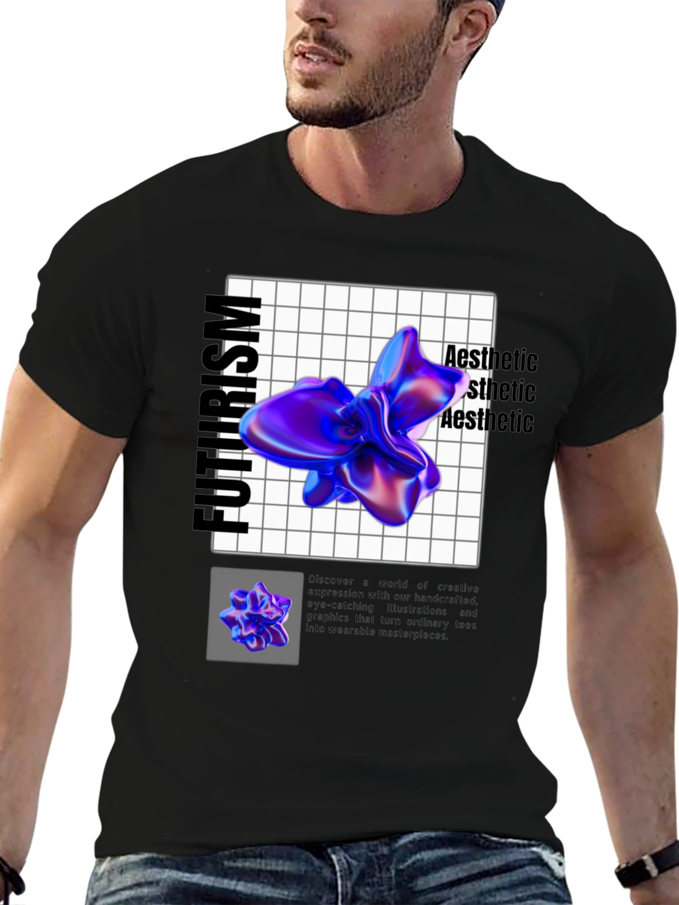 Futuristic Aesthetic Graphic Tee - Modern Art Design