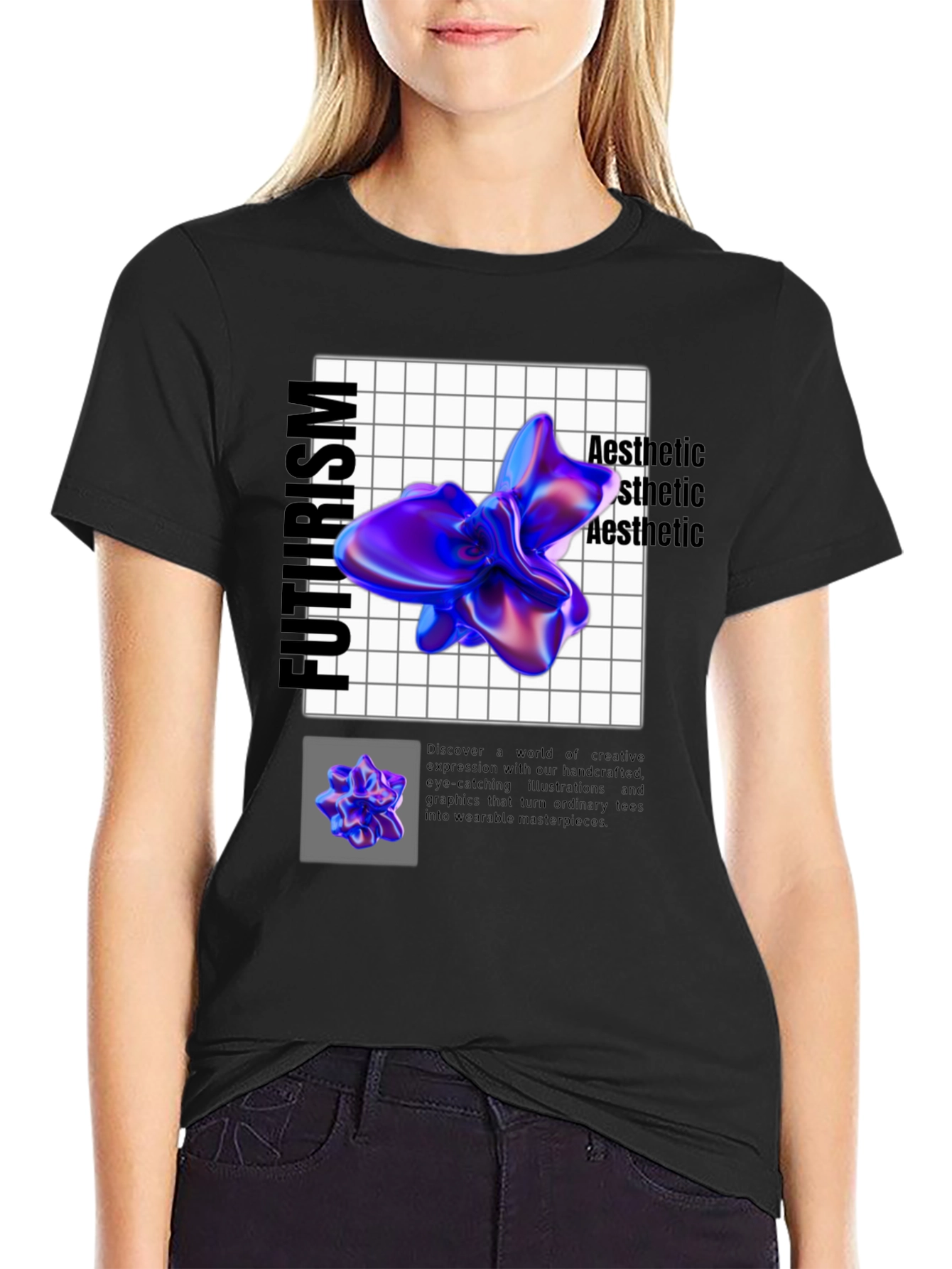 Futuristic Aesthetic Graphic Tee - Modern Art Design