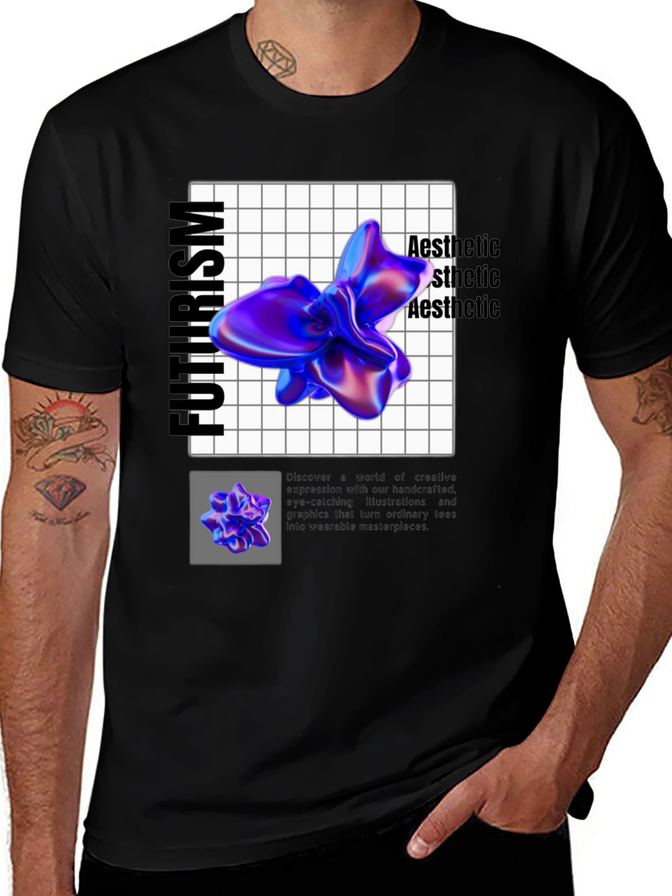 Futuristic Aesthetic Graphic Tee - Modern Art Design