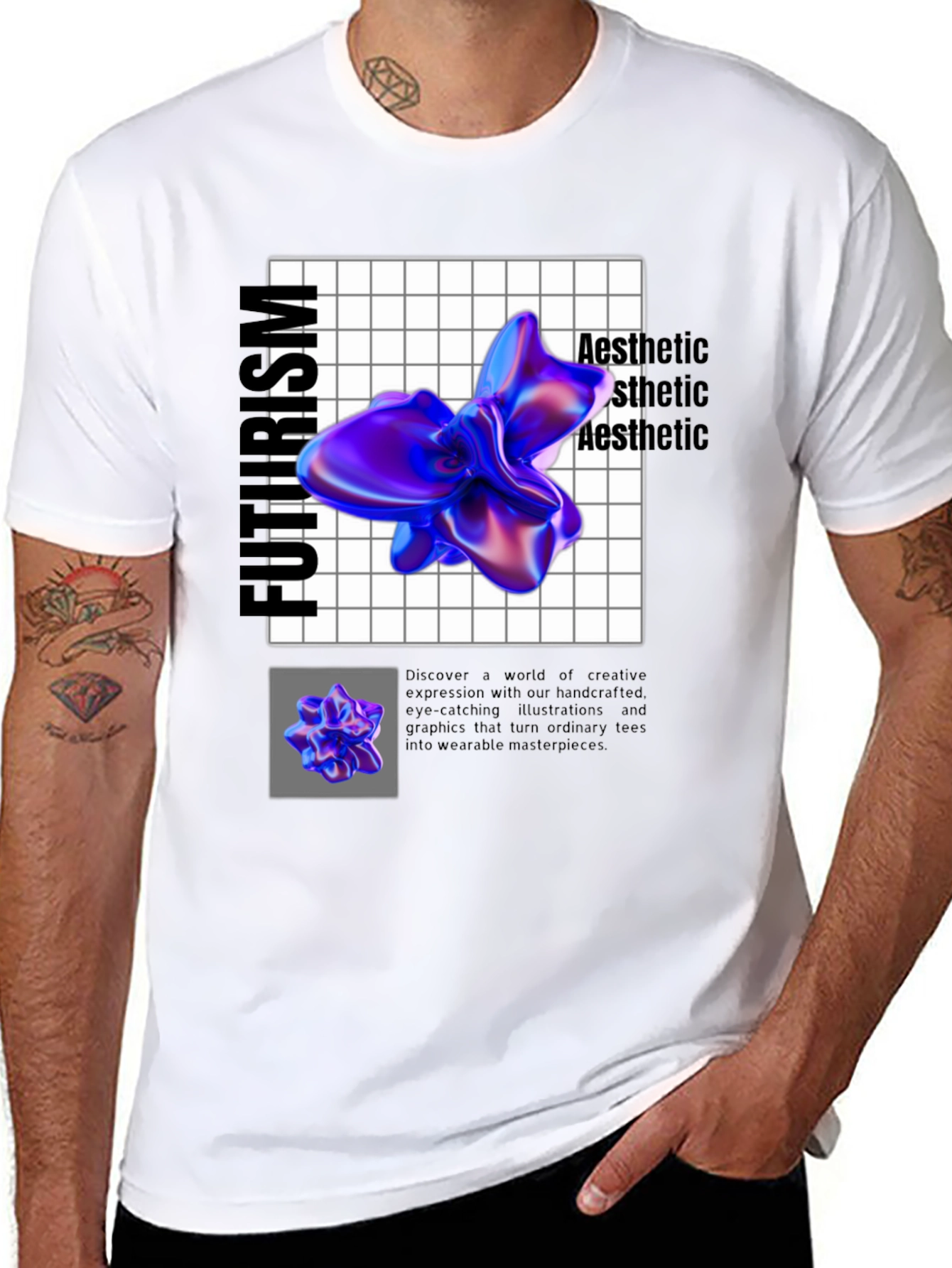 Futuristic Aesthetic Graphic Tee - Modern Art Design