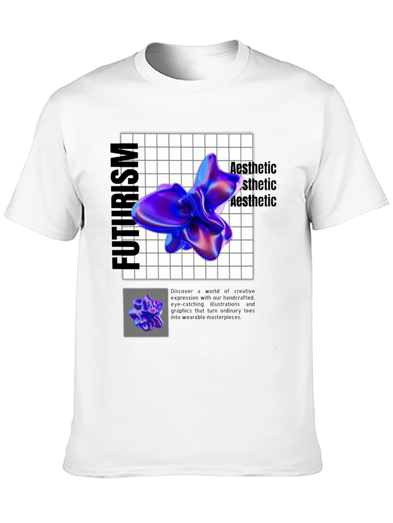 Futuristic Aesthetic Graphic Tee - Modern Art Design