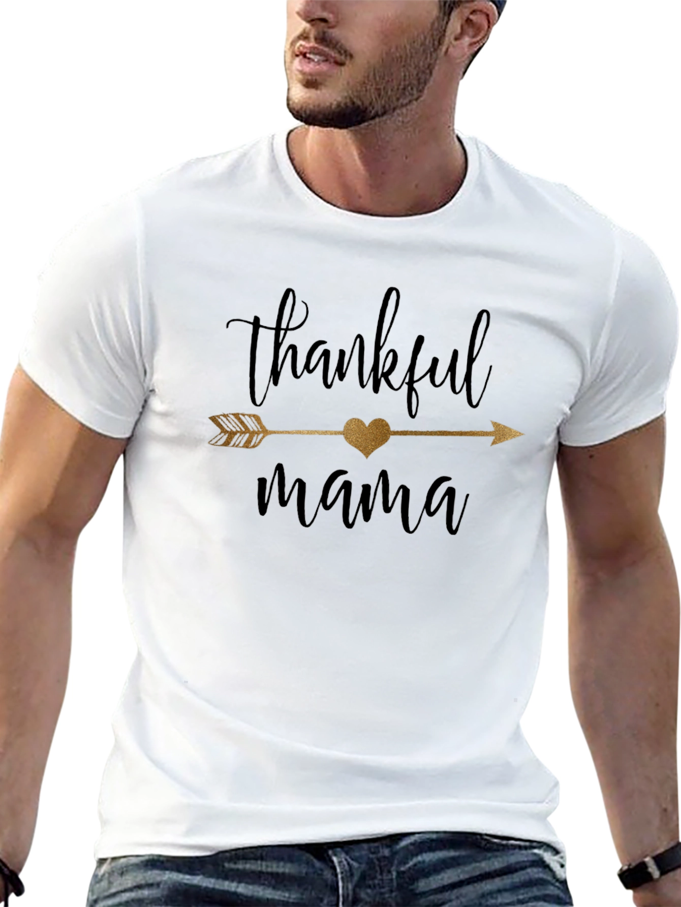 Thankful Mama Graphic T-Shirt - Black