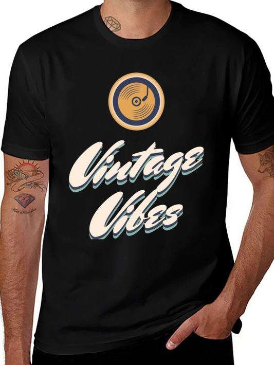 Vintage Vibes Graphic Tee - Classic Vinyl Design