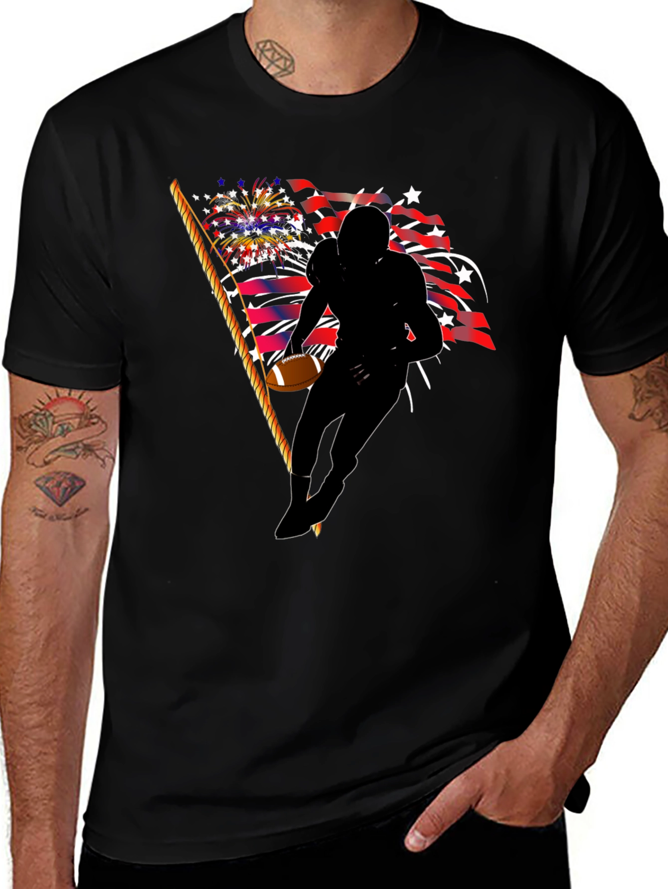 Patriotic Football Player T-Shirt