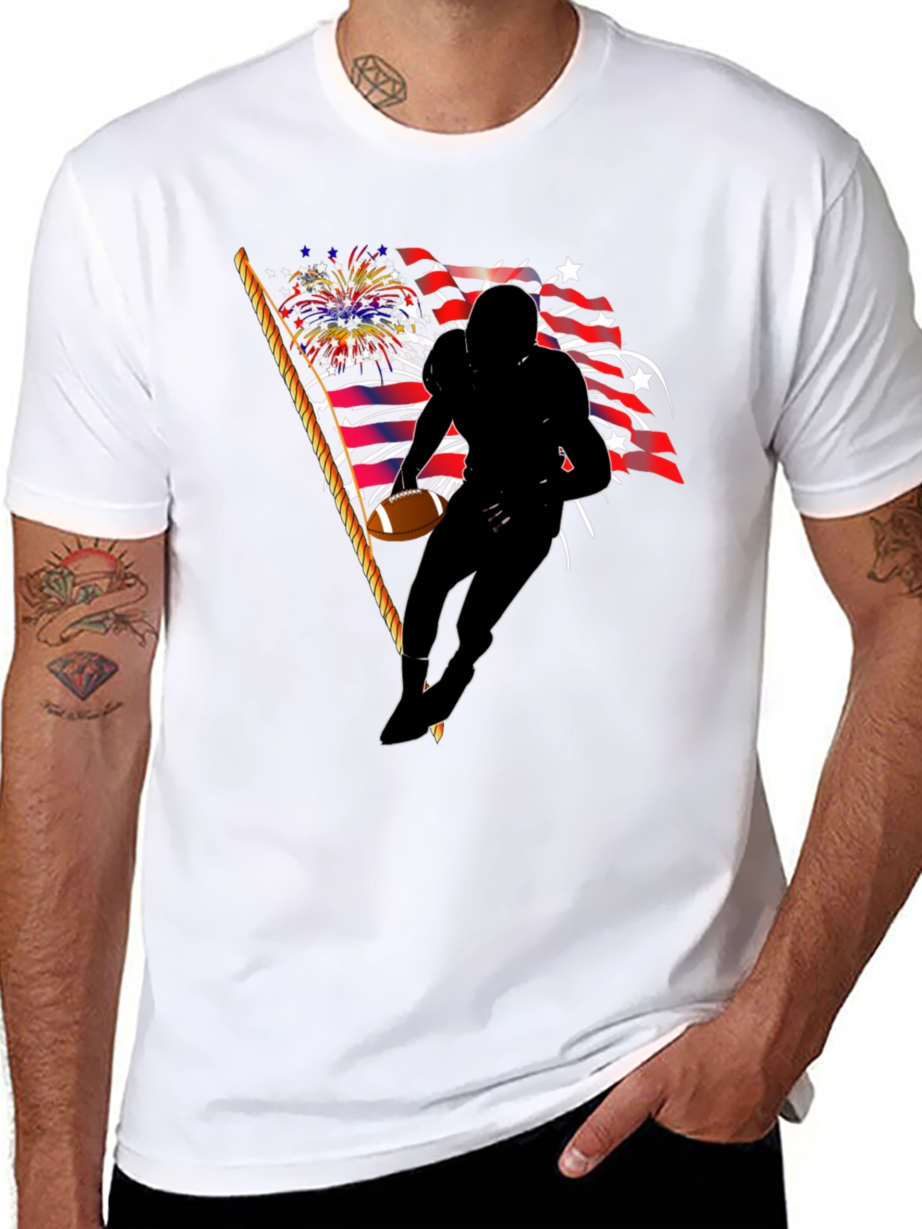 Patriotic Football Player T-Shirt