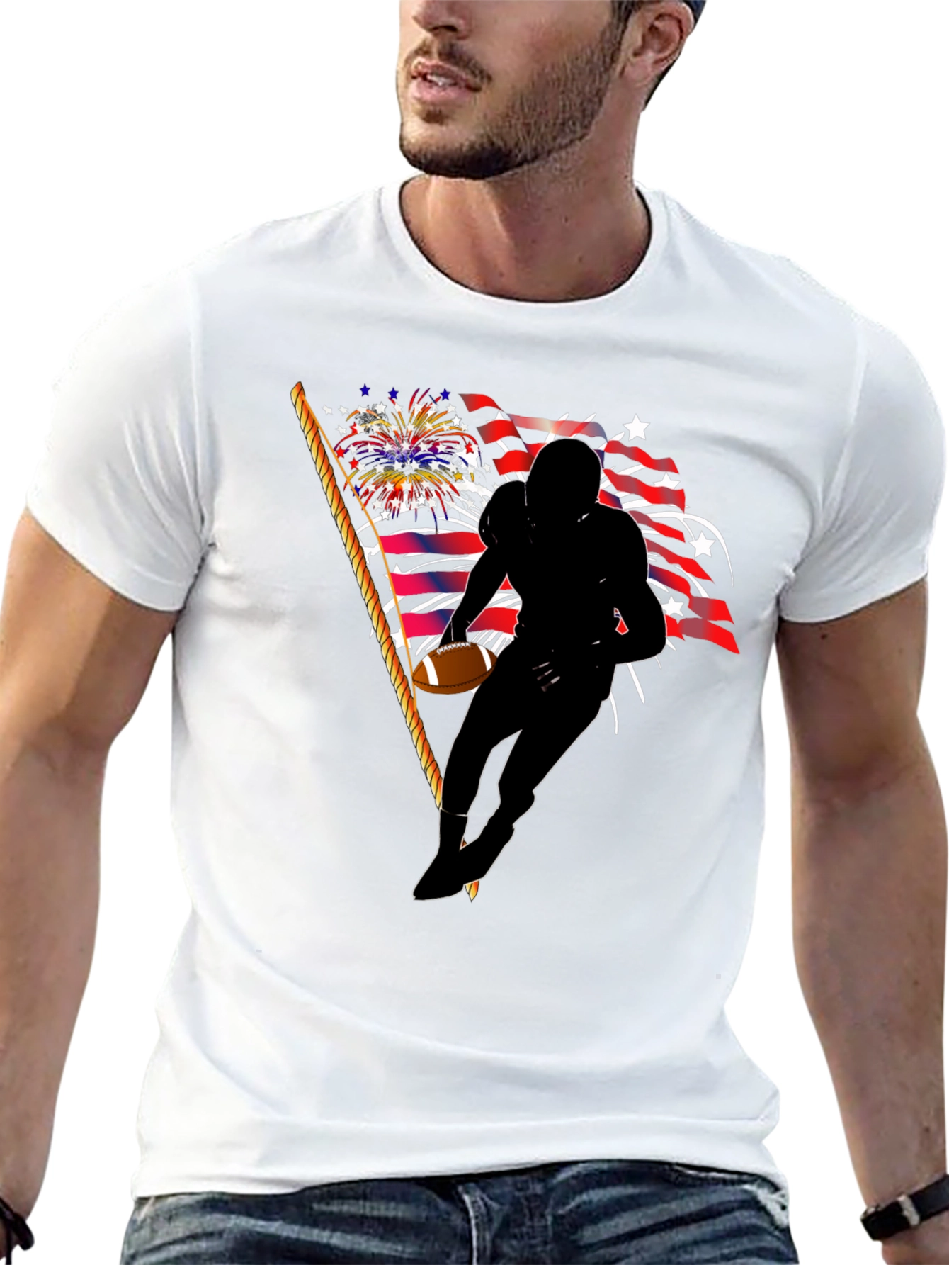 Patriotic Football Player T-Shirt