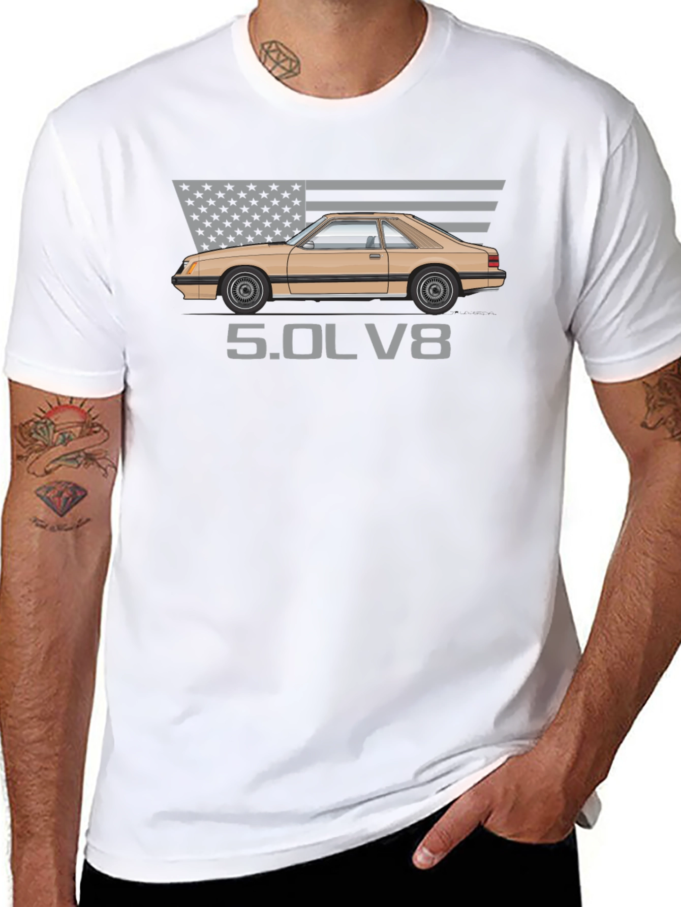 Fox Body Mustang 5.0L V8 T-Shirt